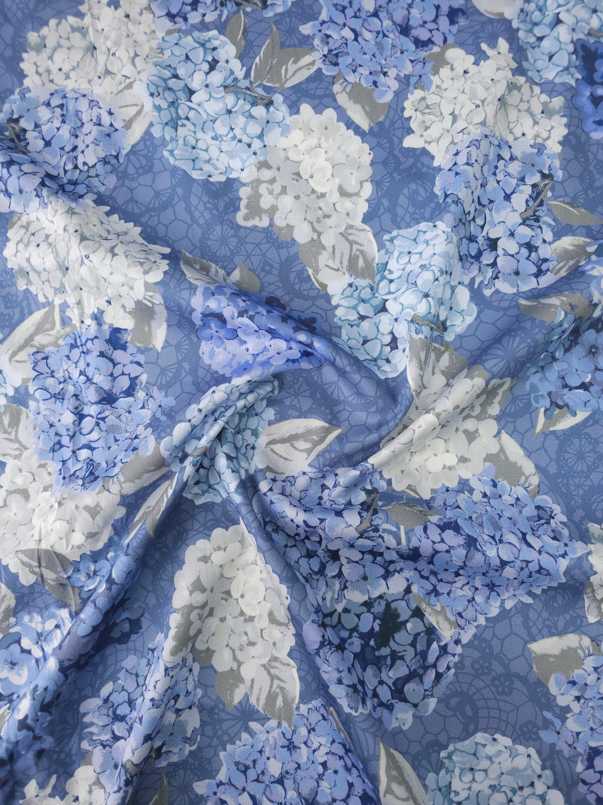 Powder Blue Hydrangea Cotton Sateen