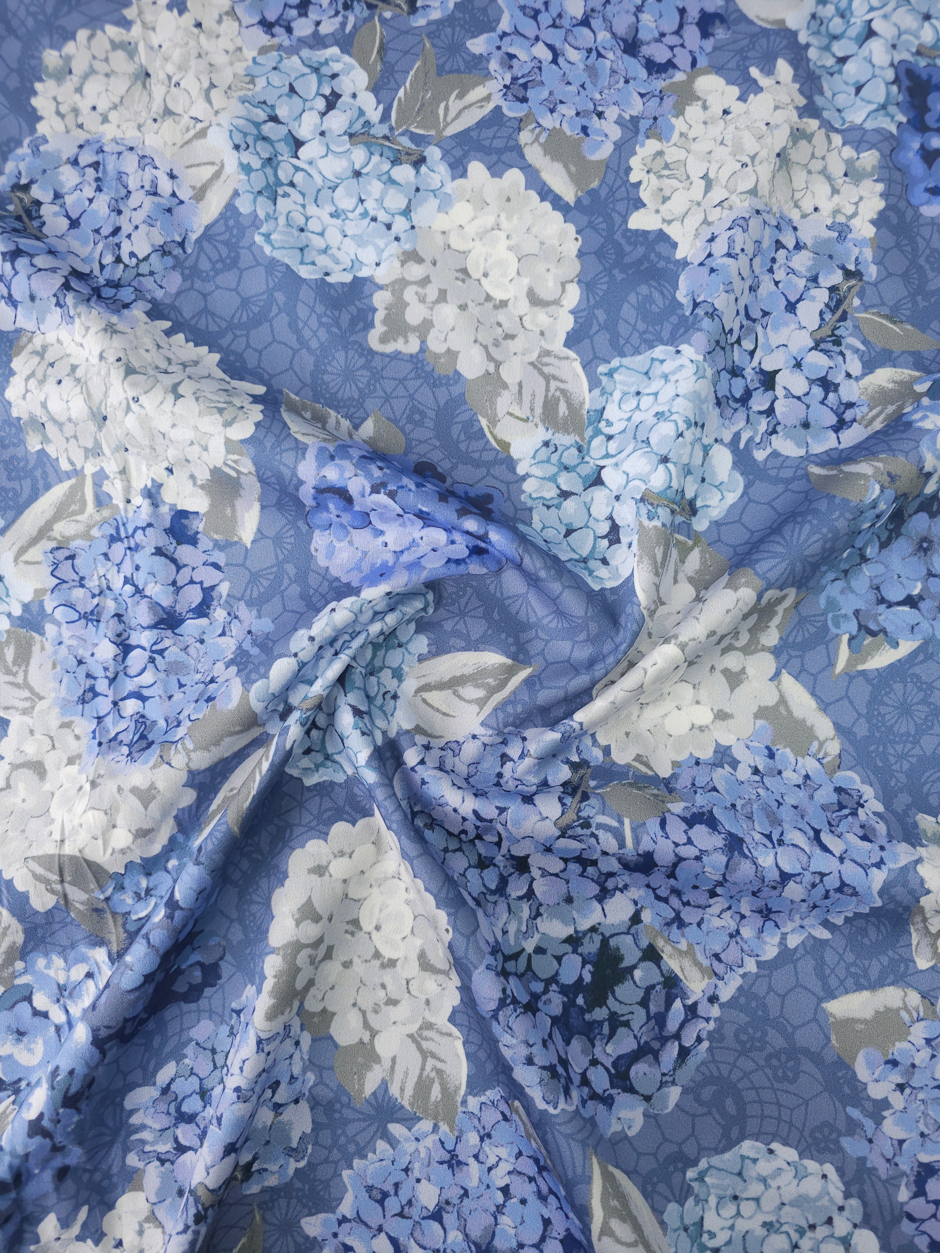 Powder Blue Hydrangea Cotton Sateen