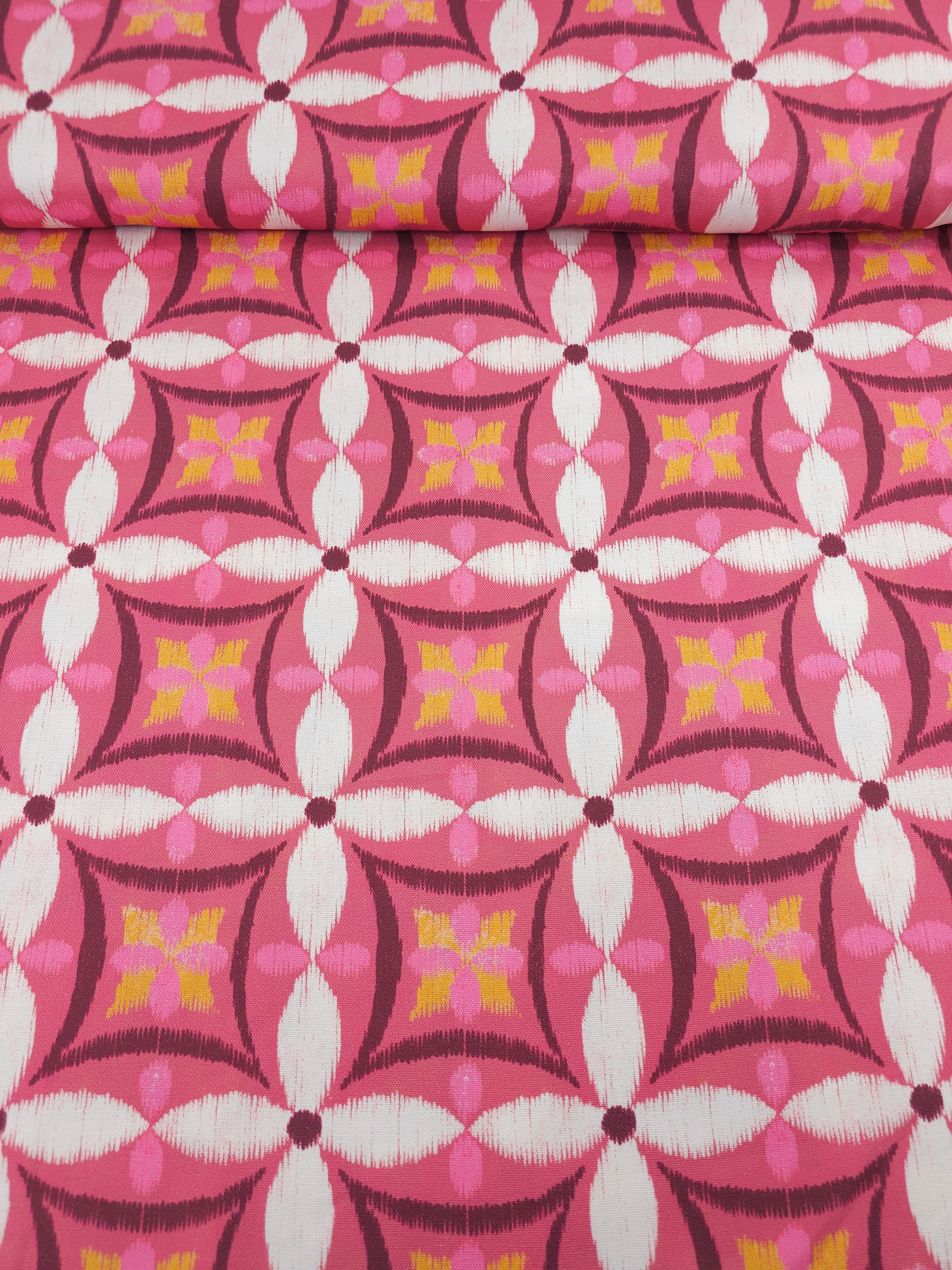 Pink/Grape Tapestry Abstract Lightweight Canvas Cotton