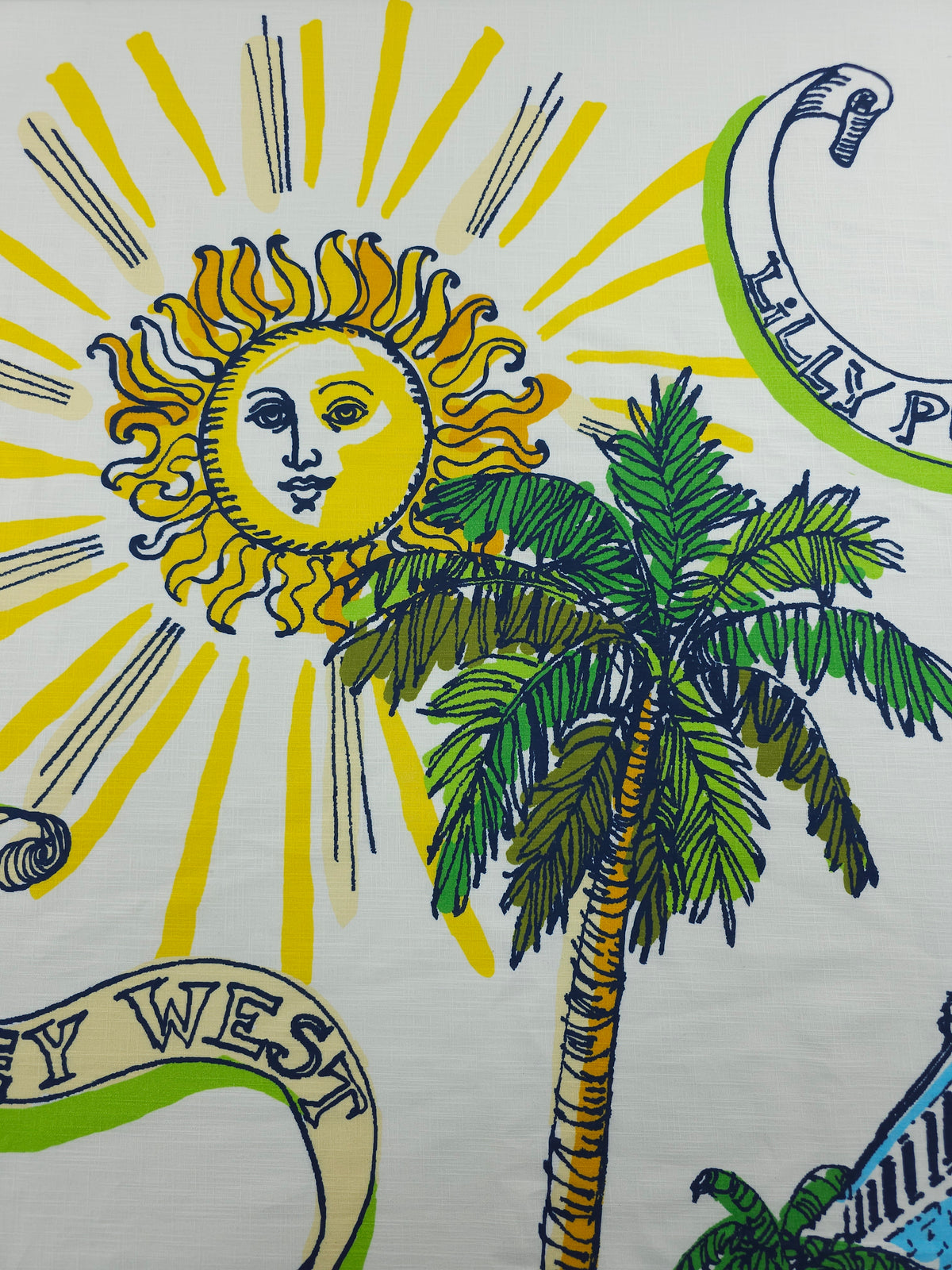 Large Coconut Key West Flax Cotton - 3.40m Panel - Lilly Pulitzer