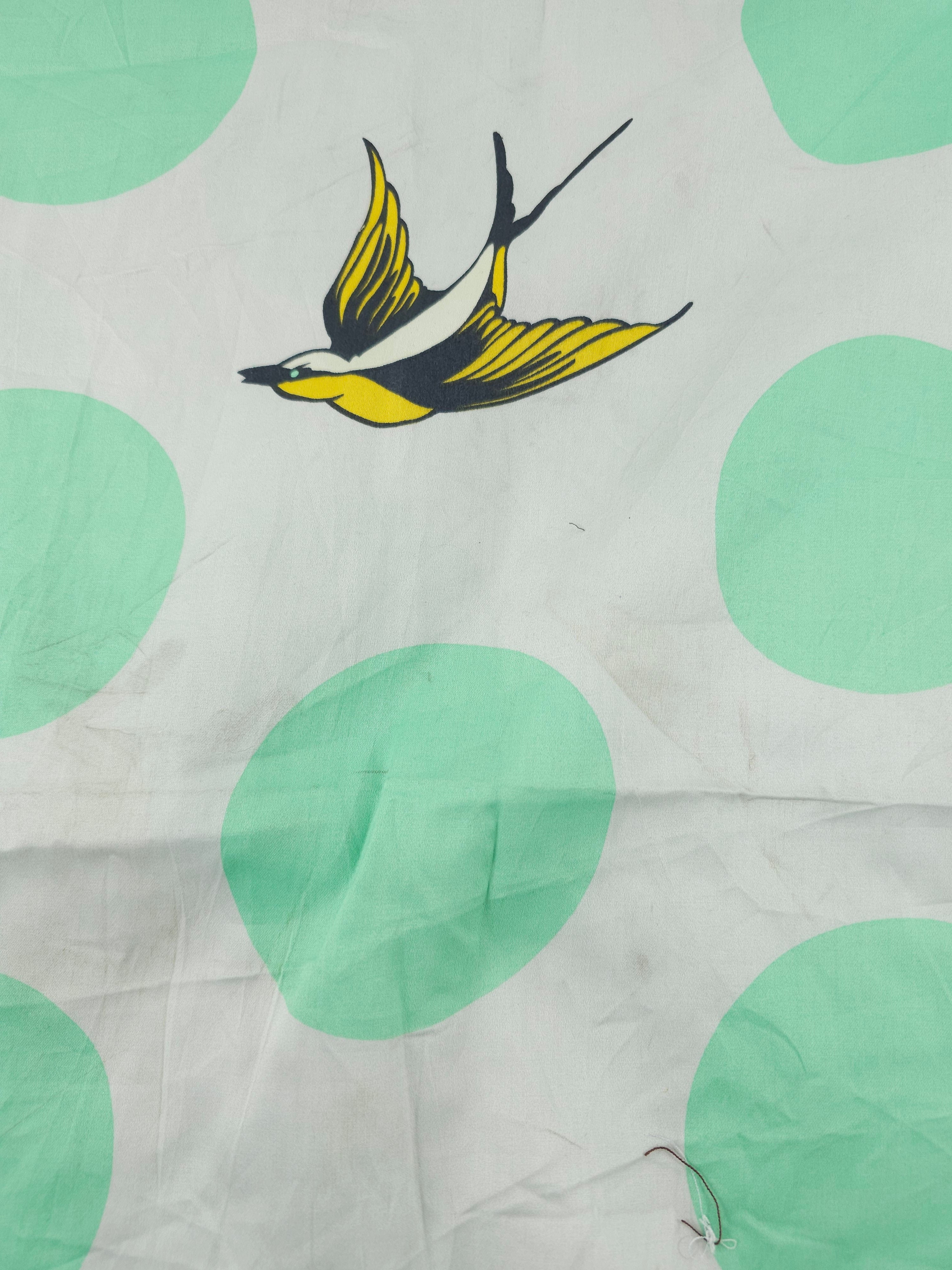 Mint birdspotting Cotton sateen- 1m piece