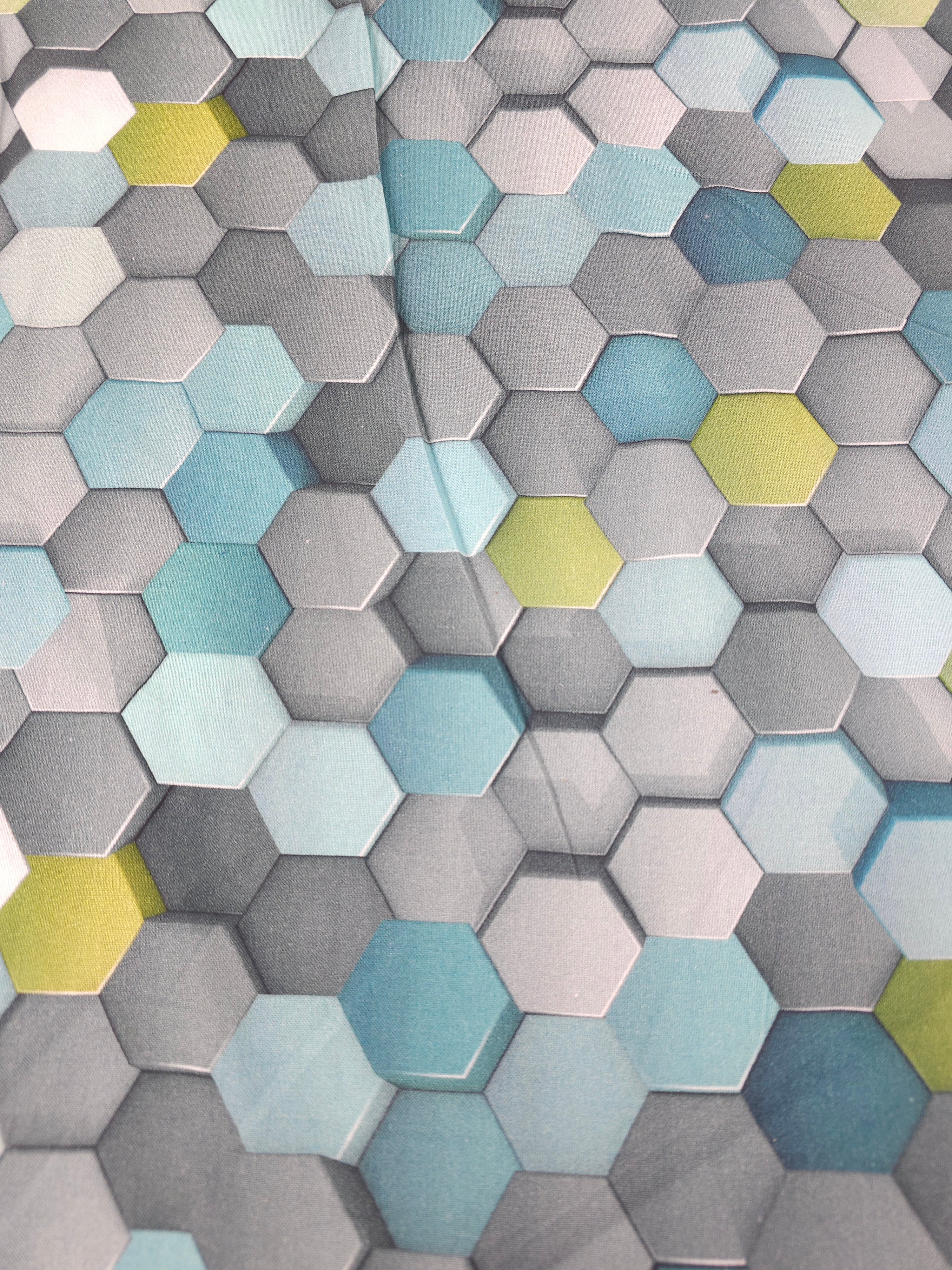 3D Hexagon 100% Cotton