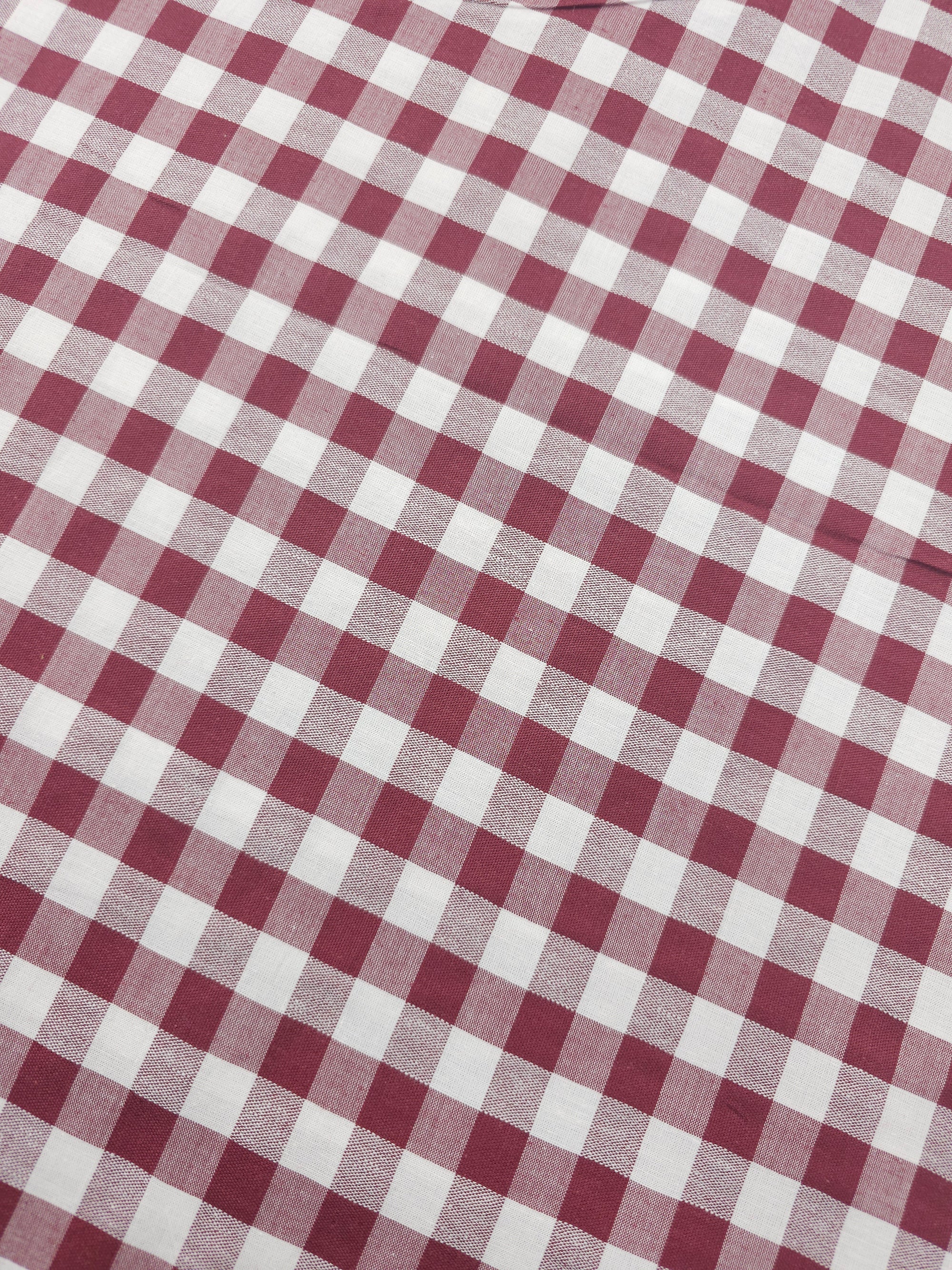 Burgundy Big Gingham 100% Cotton 86" *EXTRA WIDE*