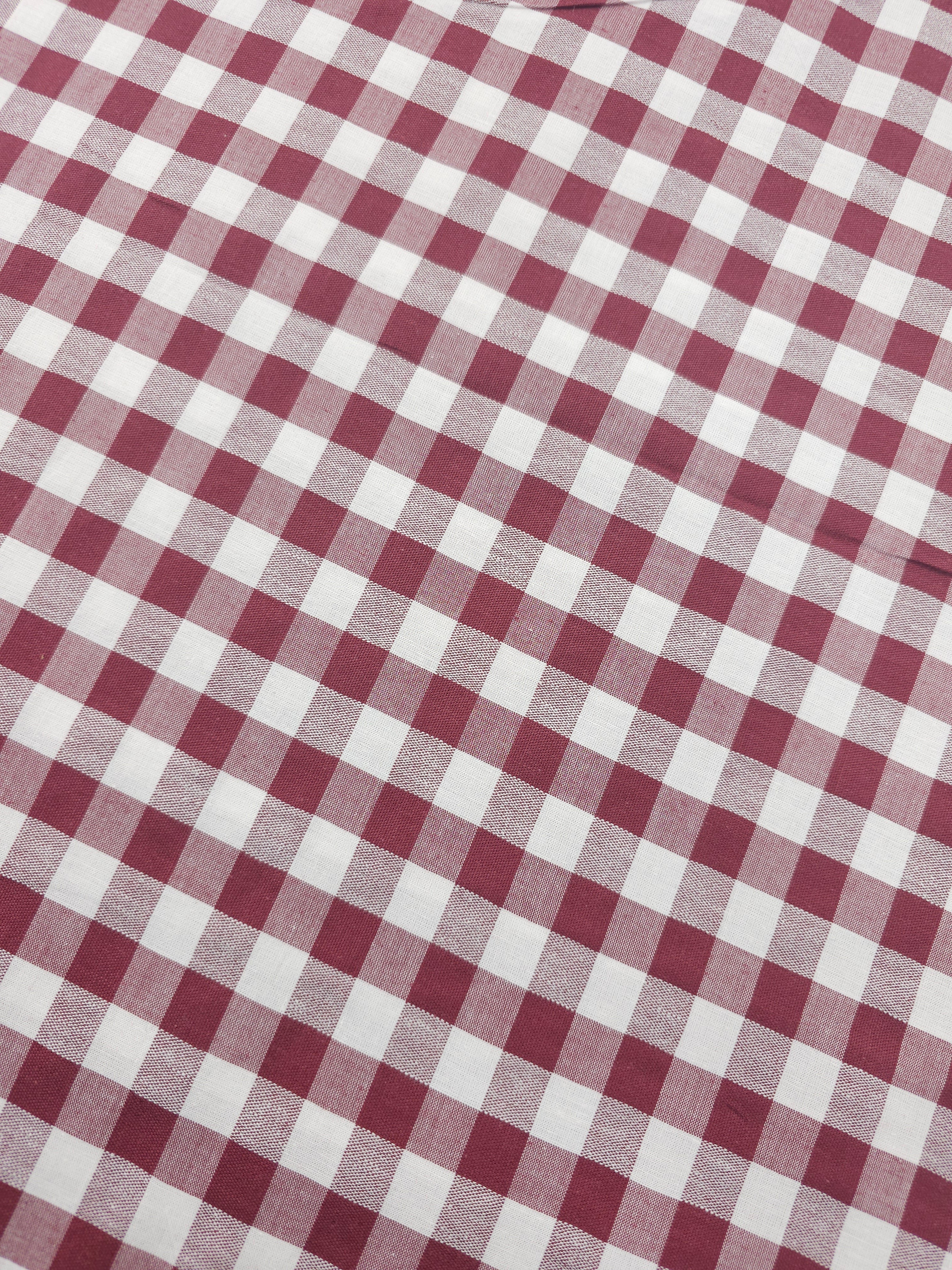 Burgundy Big Gingham 100% Cotton 86" *EXTRA WIDE*