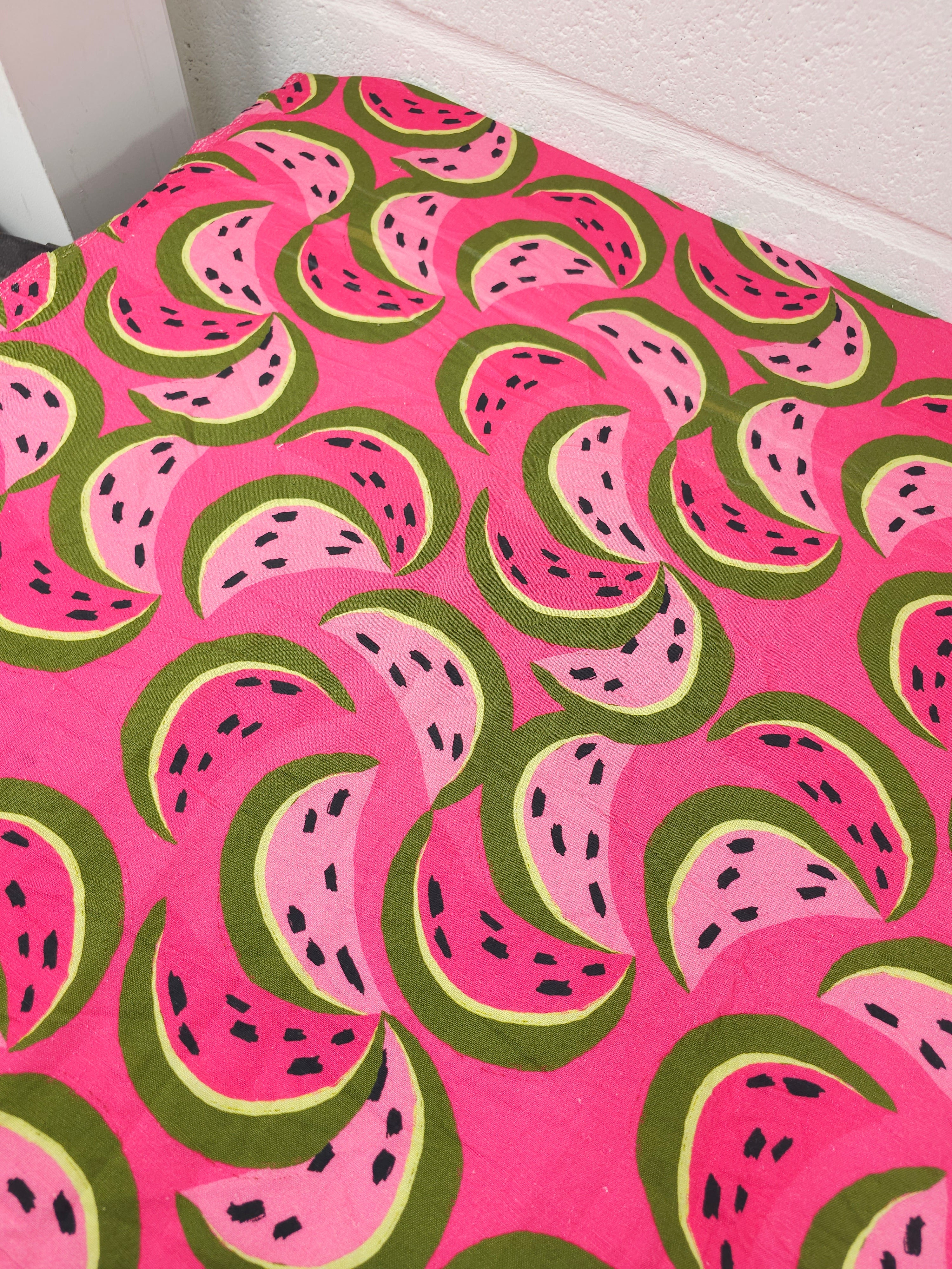 Pink Watermelon Viscose Linen