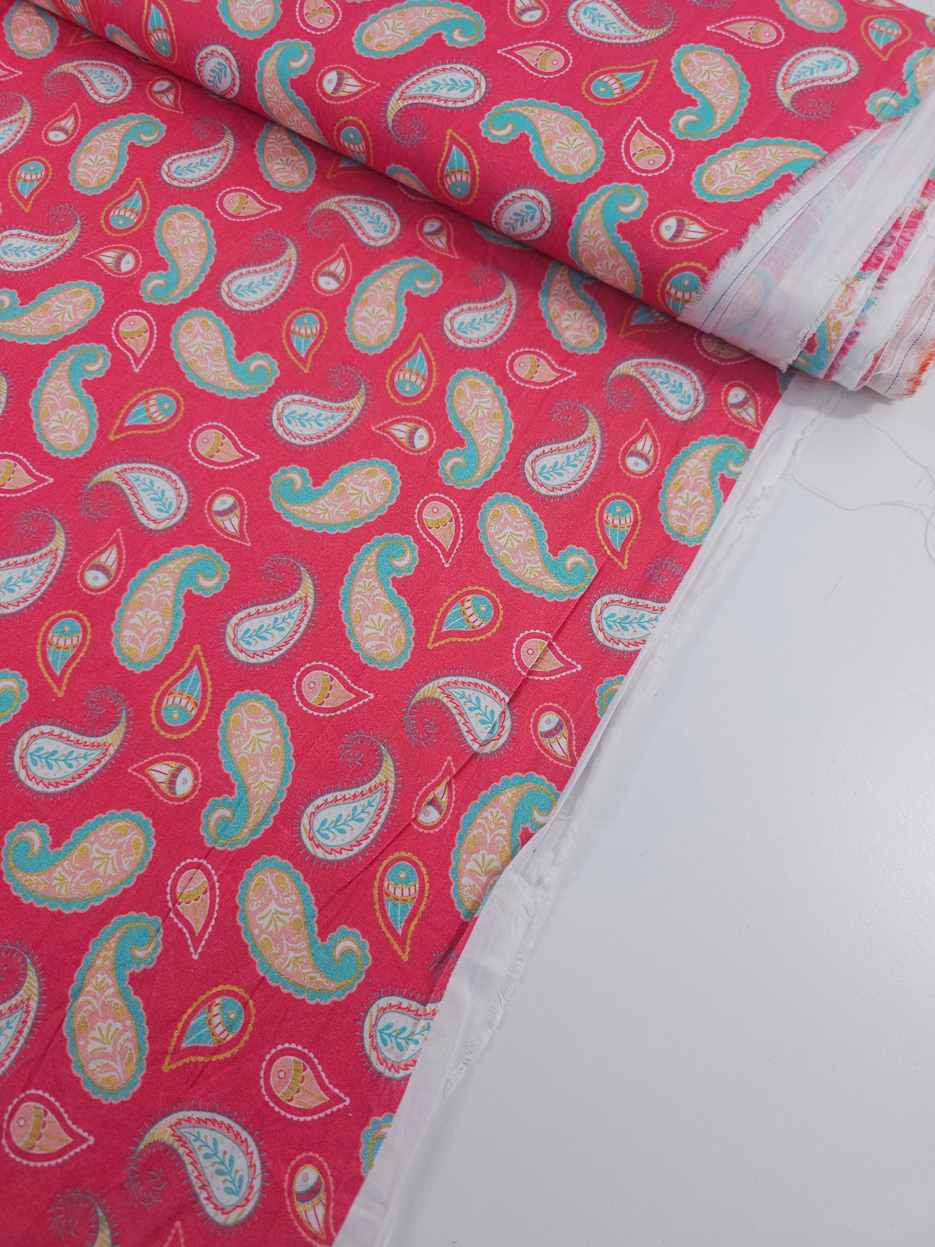 Pink Paisley 100% Cotton