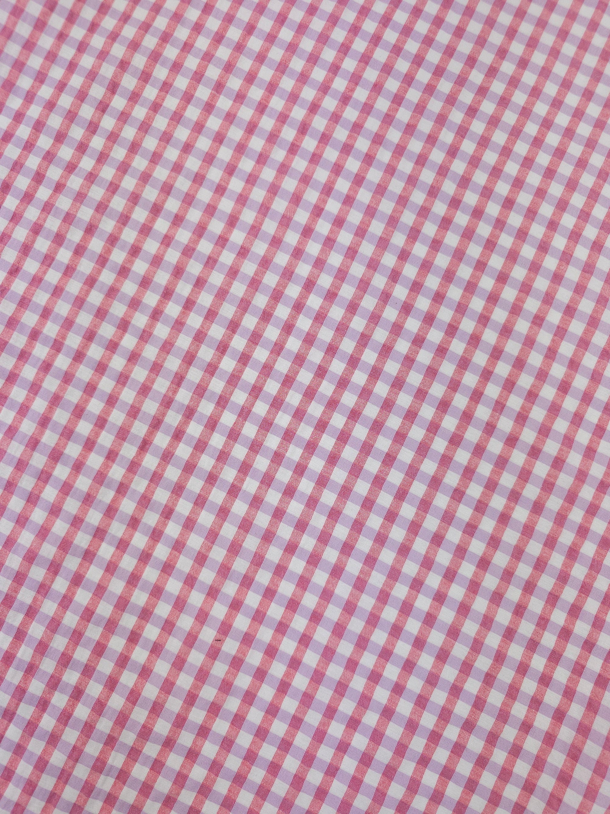 Candy Pink/Lilac Gingham Poly Cotton