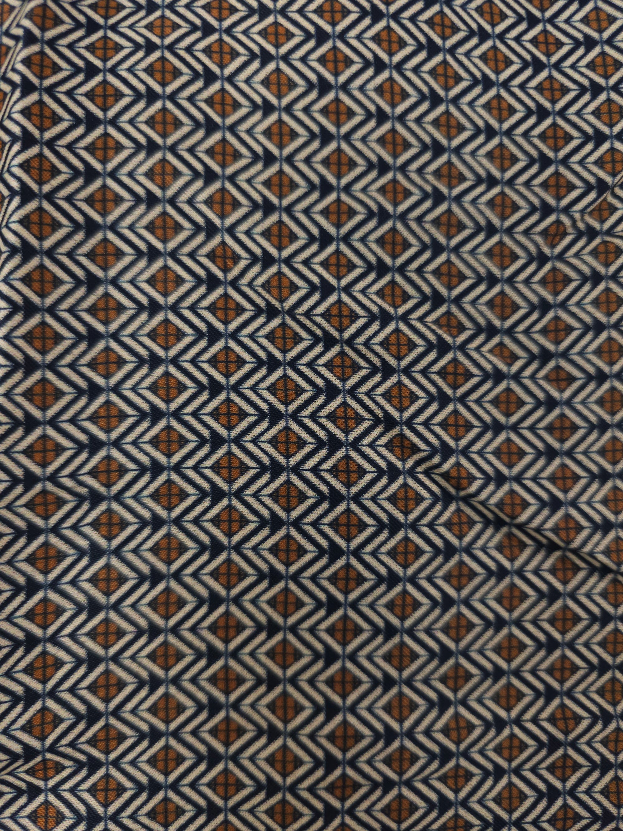 Diamond Shaped Golden Lattice Slippery Viscose - 2.7m Piece