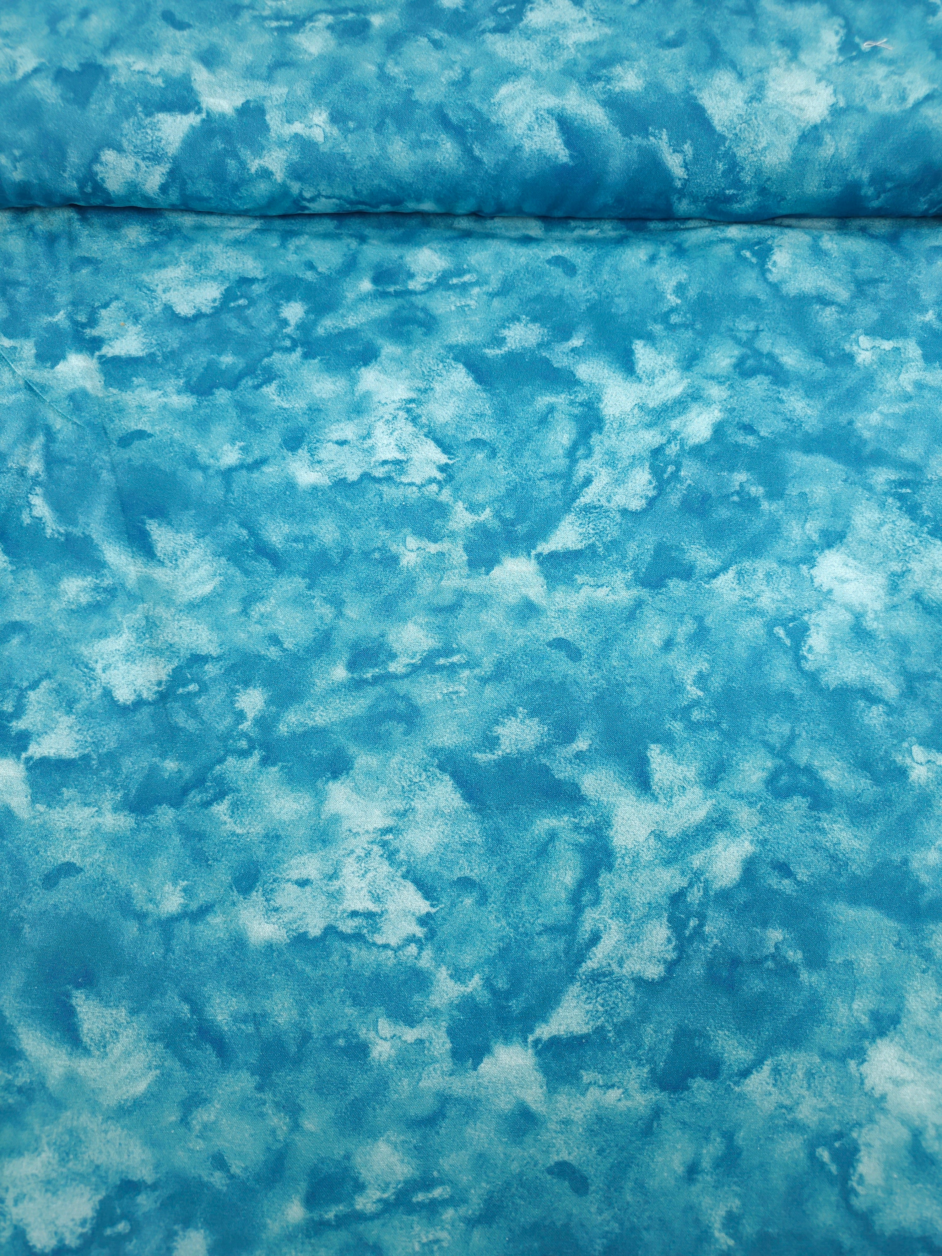Aqua Nebula Smoke Diffusion 100% Cotton 118" *EXTRA WIDE*