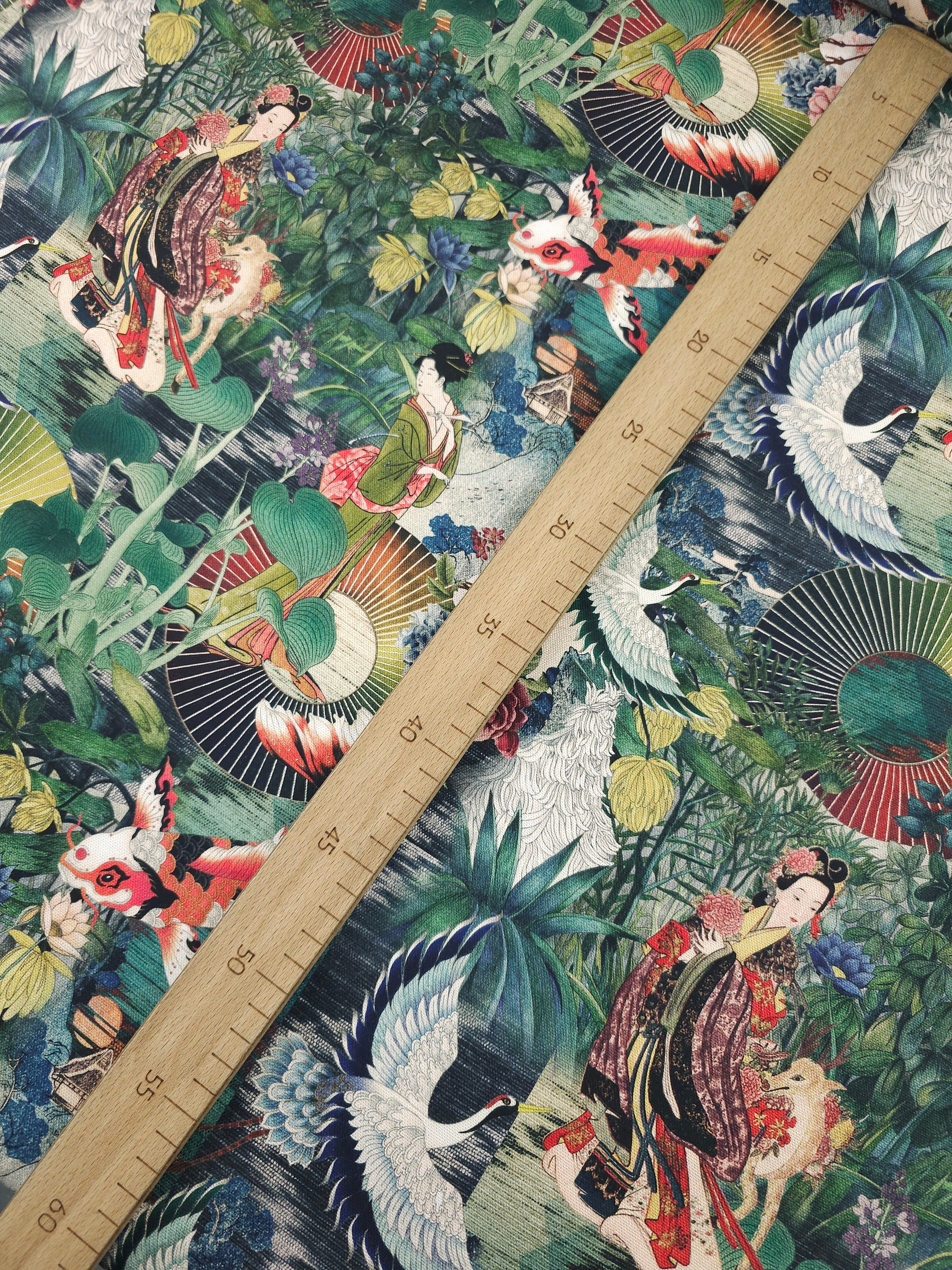 Oriental Garden Lightweight Canvas Cotton