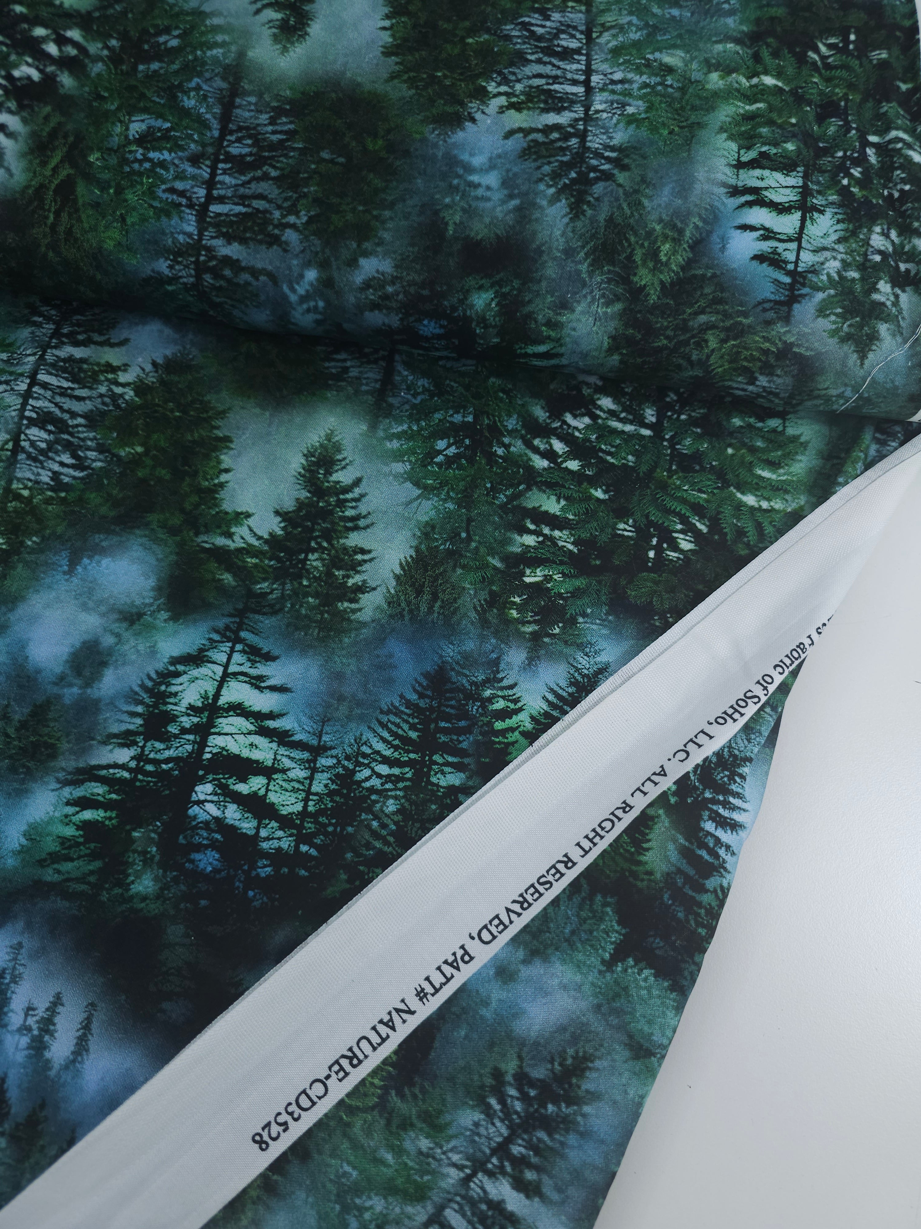 Smokey Forest Trees 100% Cotton