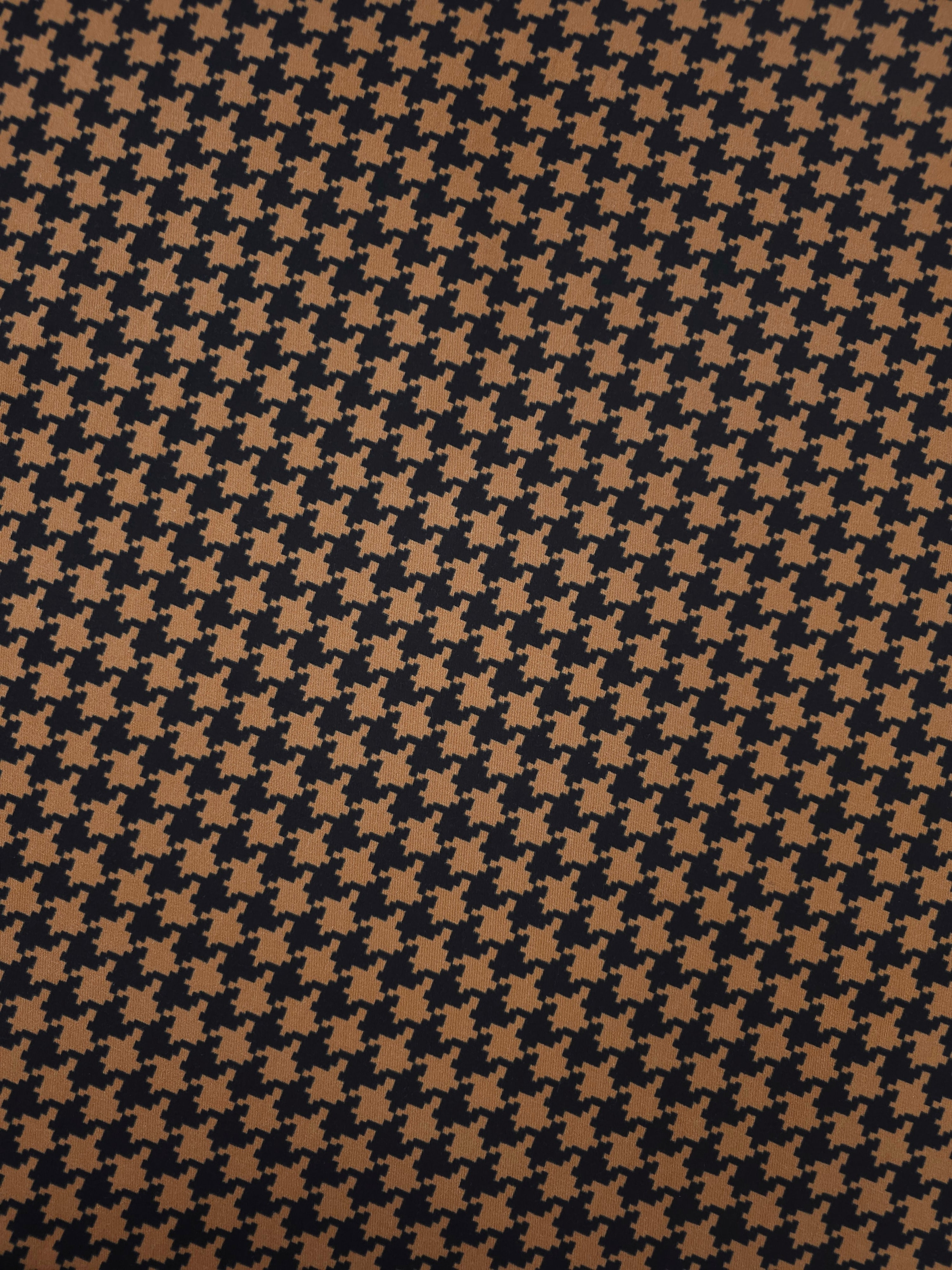 Caramel Clay Dogtooth Cotton Twill