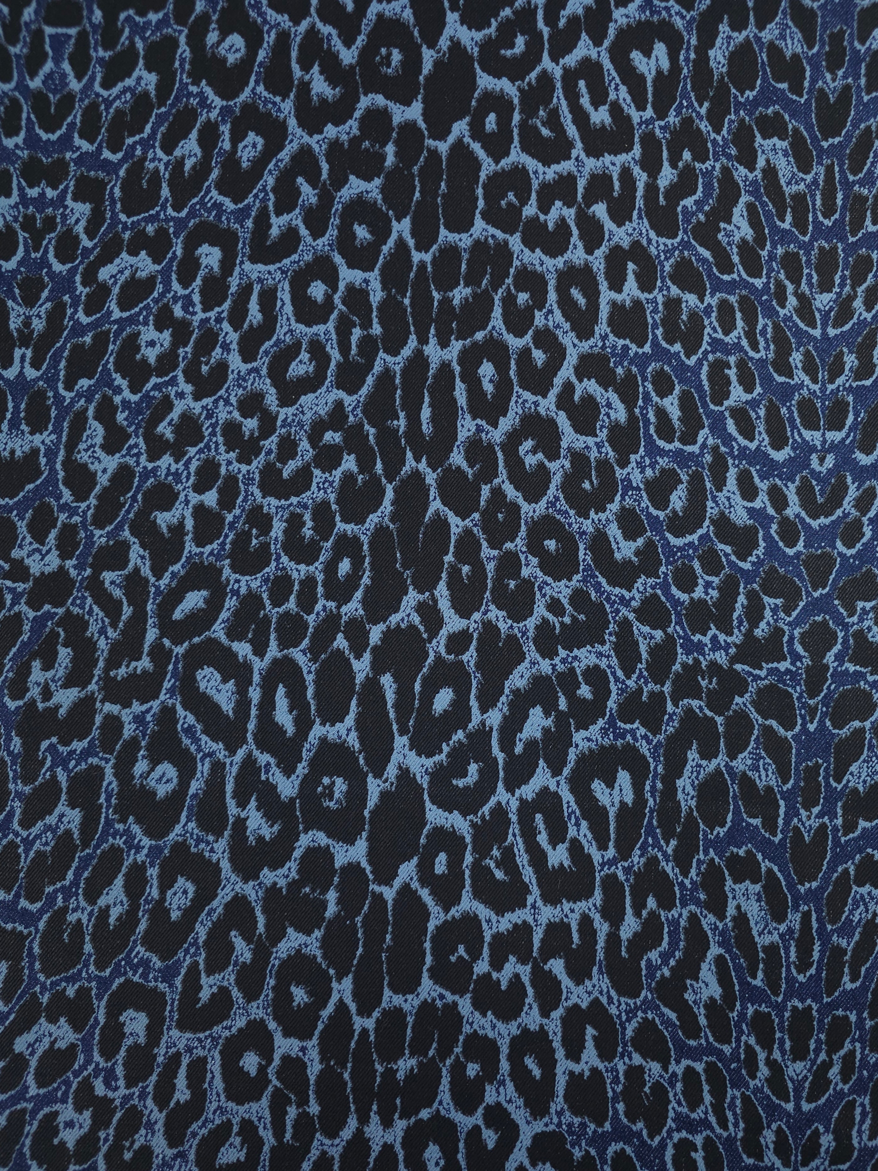 Blue/Black Leopard Denim