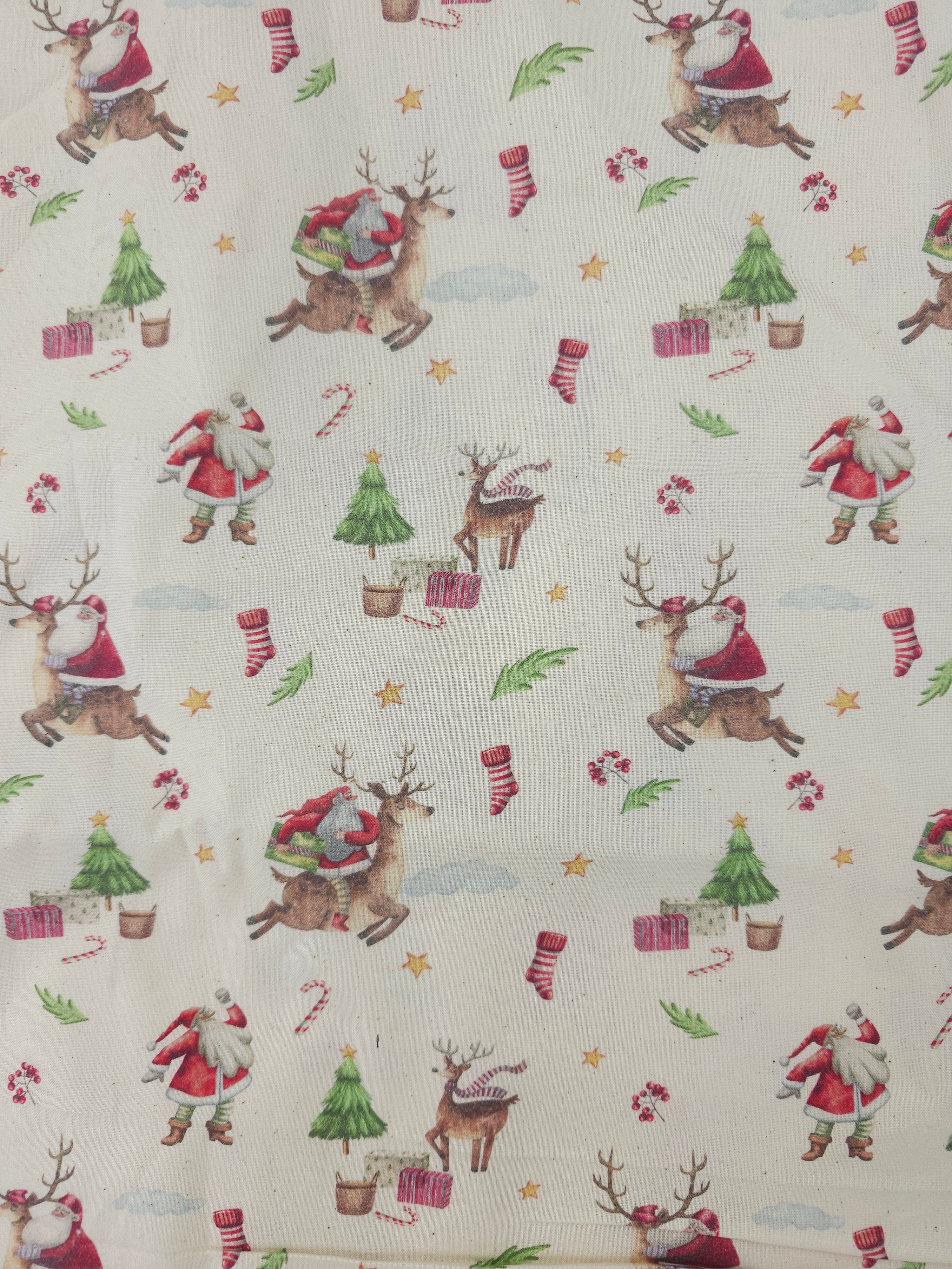 Santa's mission Cotton- 1.2m piece