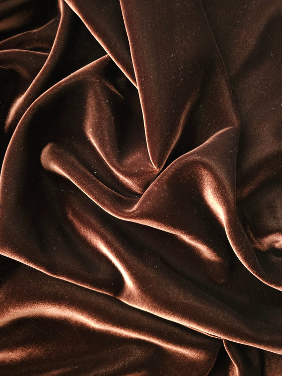 Chocolate Brown Viscose Velvet