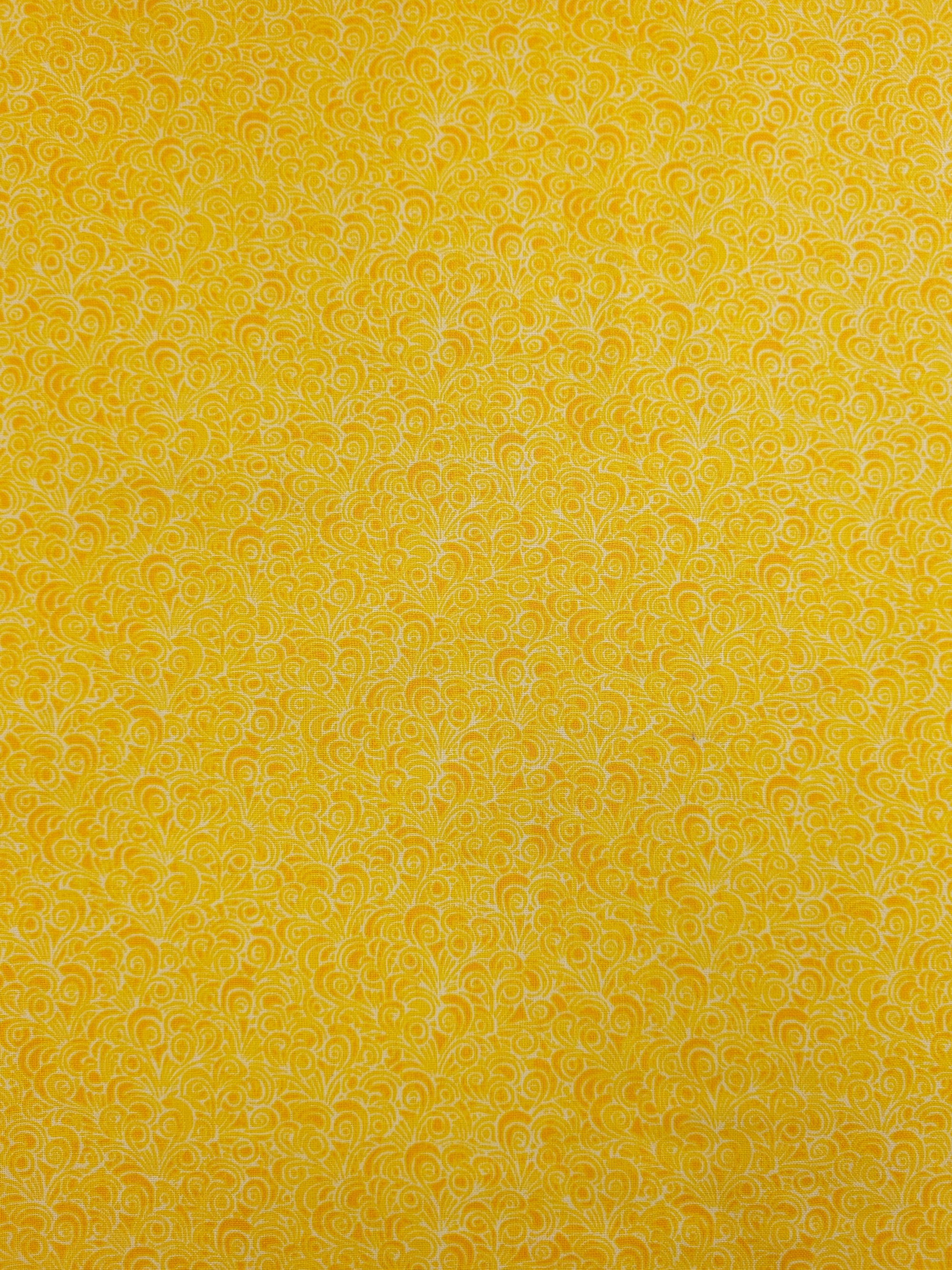 Sunshine Yellow Swirl Shell 100% Cotton