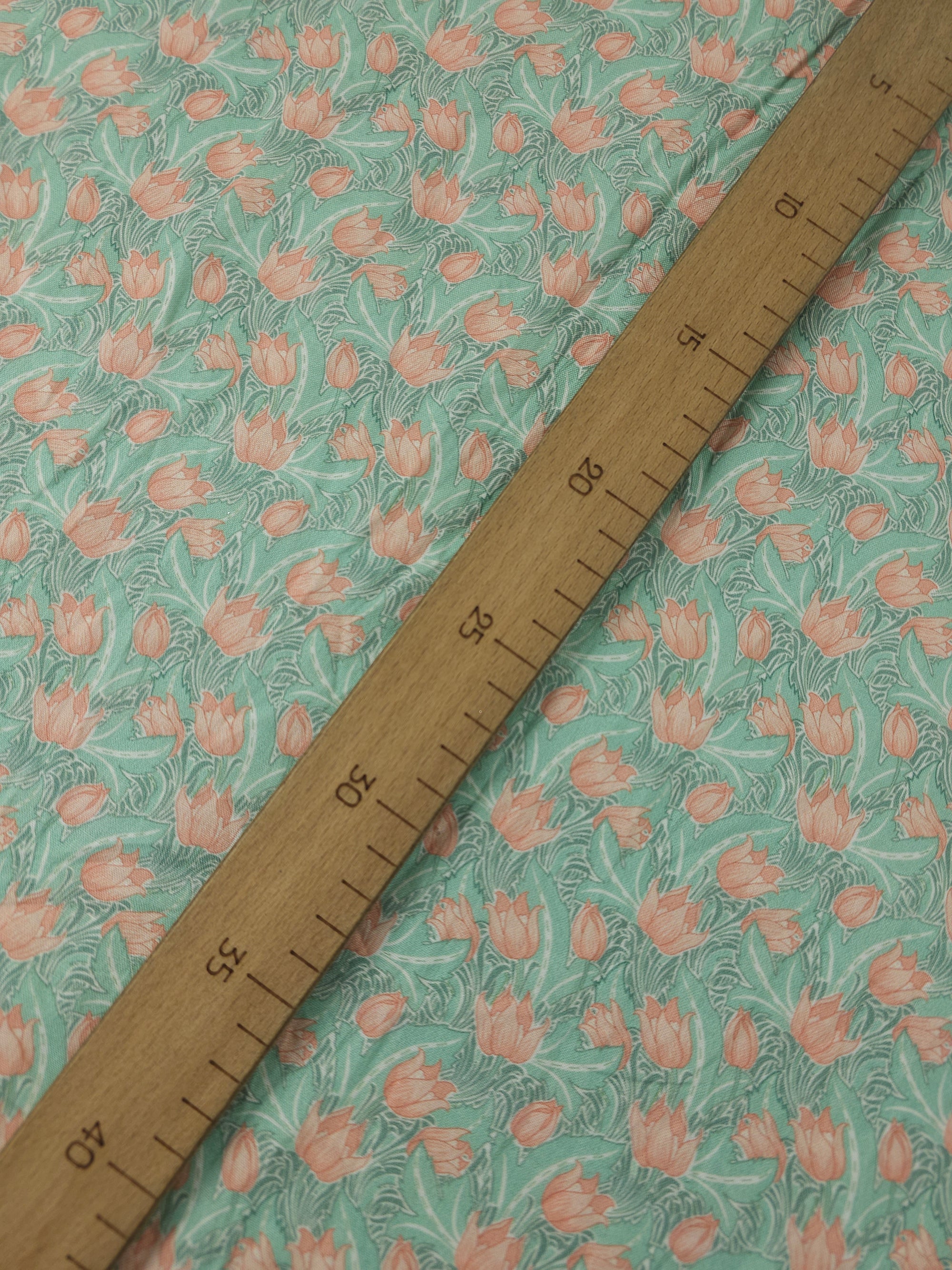 Sage/Peach Soft Tulips 100% Cotton