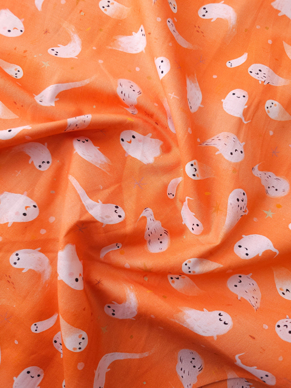 Orange Baby Ghost Pals 100% Cotton - Robert Kaufman