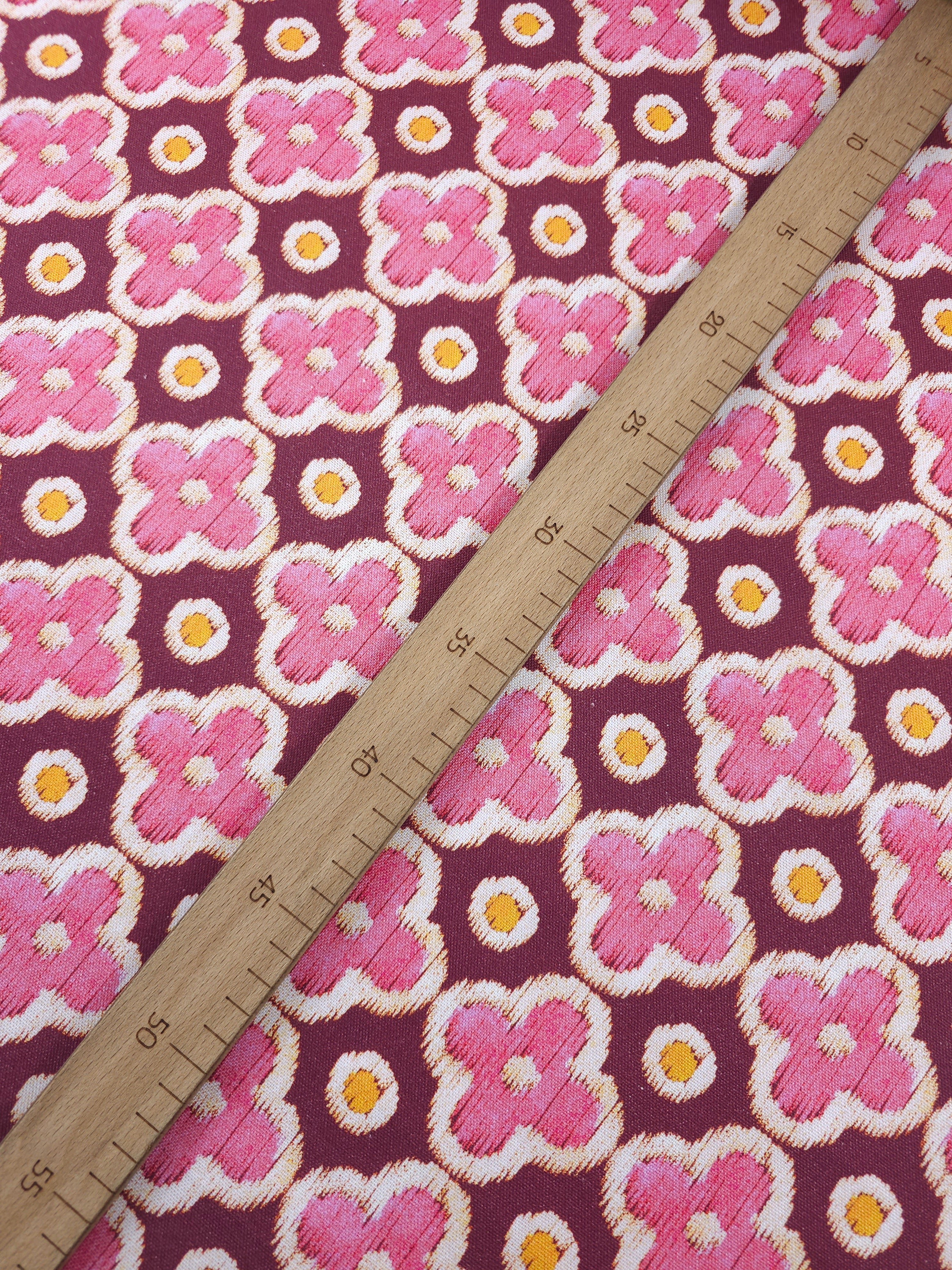 Pink/Grape Bordeaux Tile Lightweight Canvas Cotton