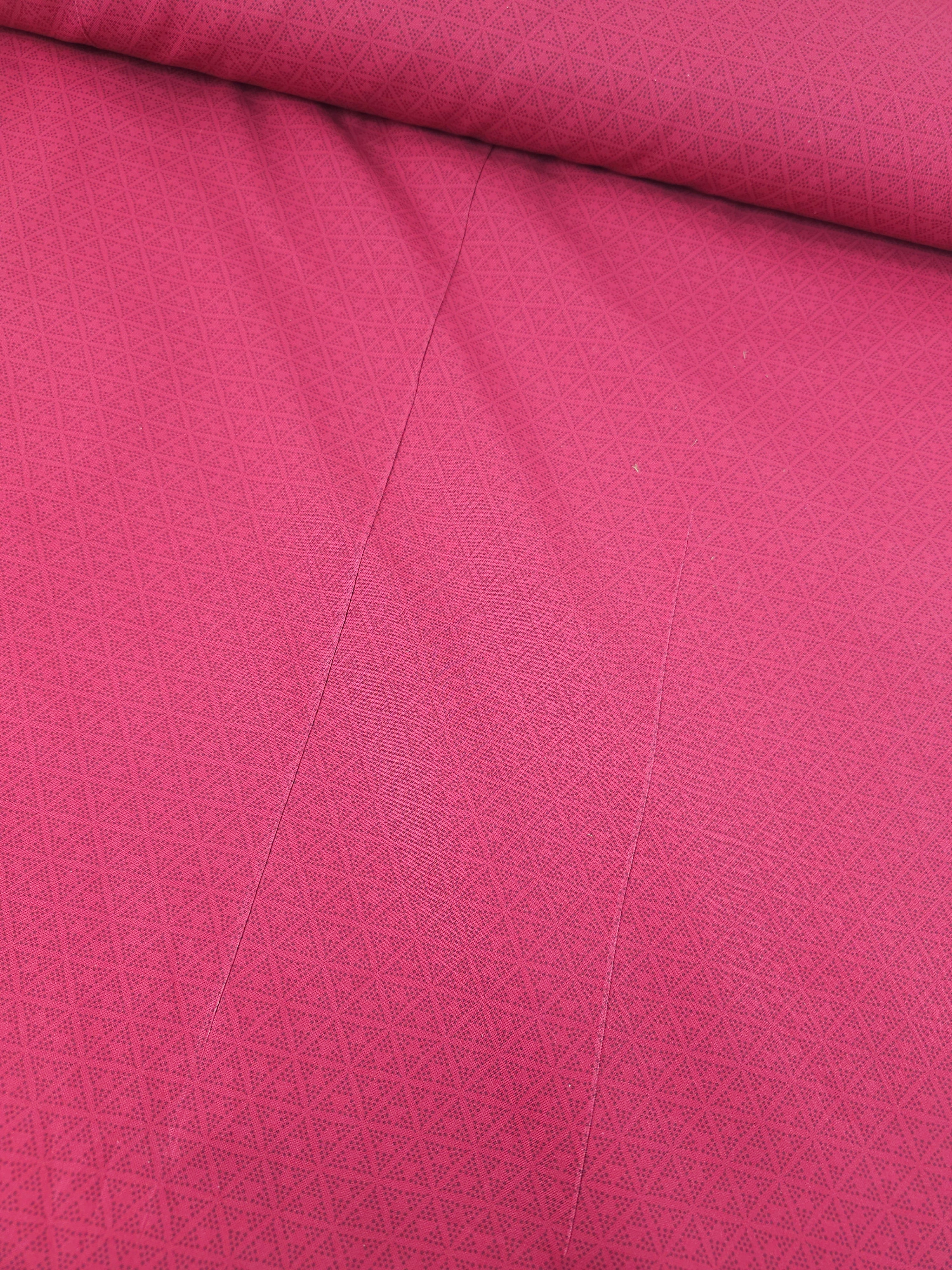 Cerise Pink Abstract Dotty Triangles 100% Cotton