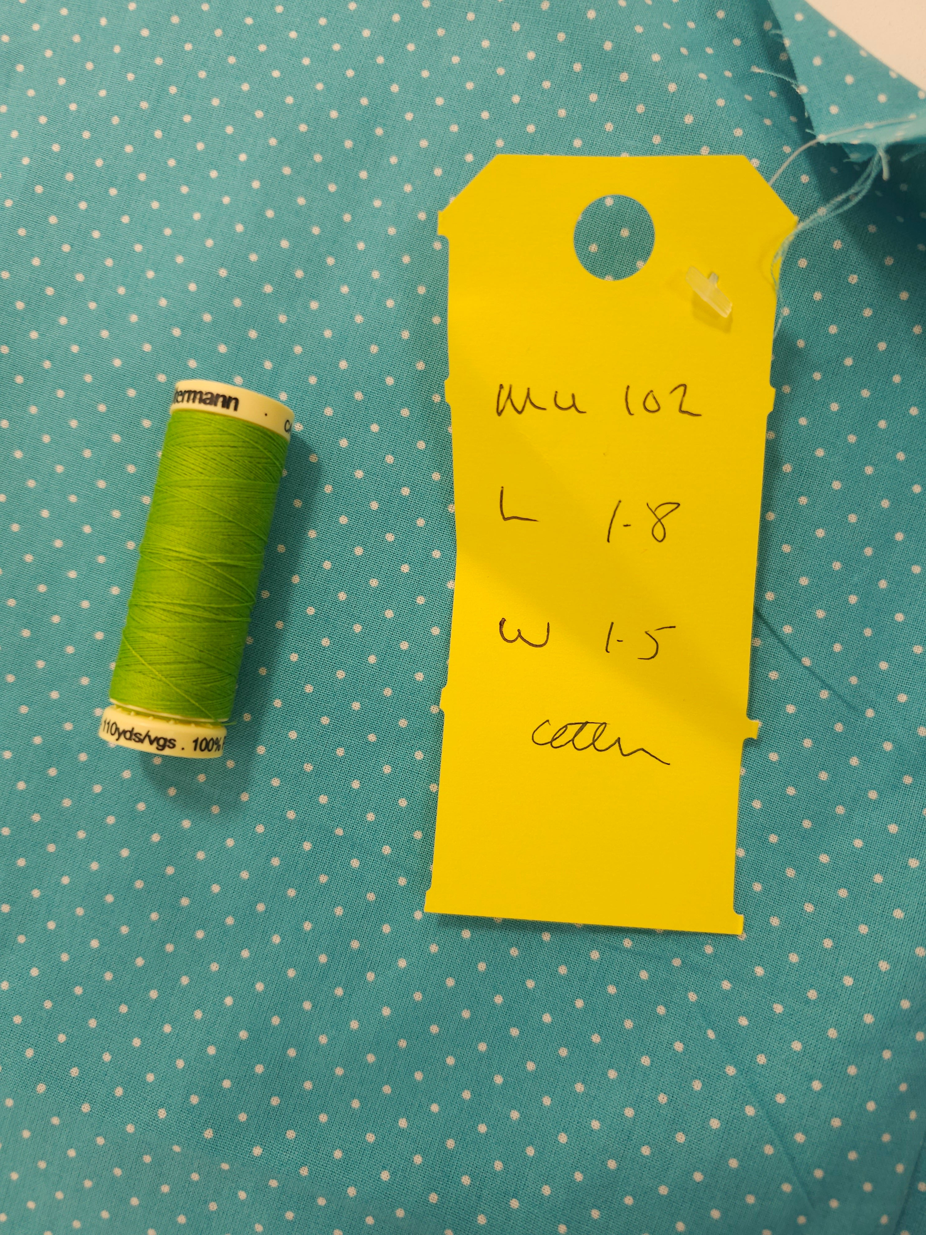 Cyan little dotted Cotton- 1.8m piece