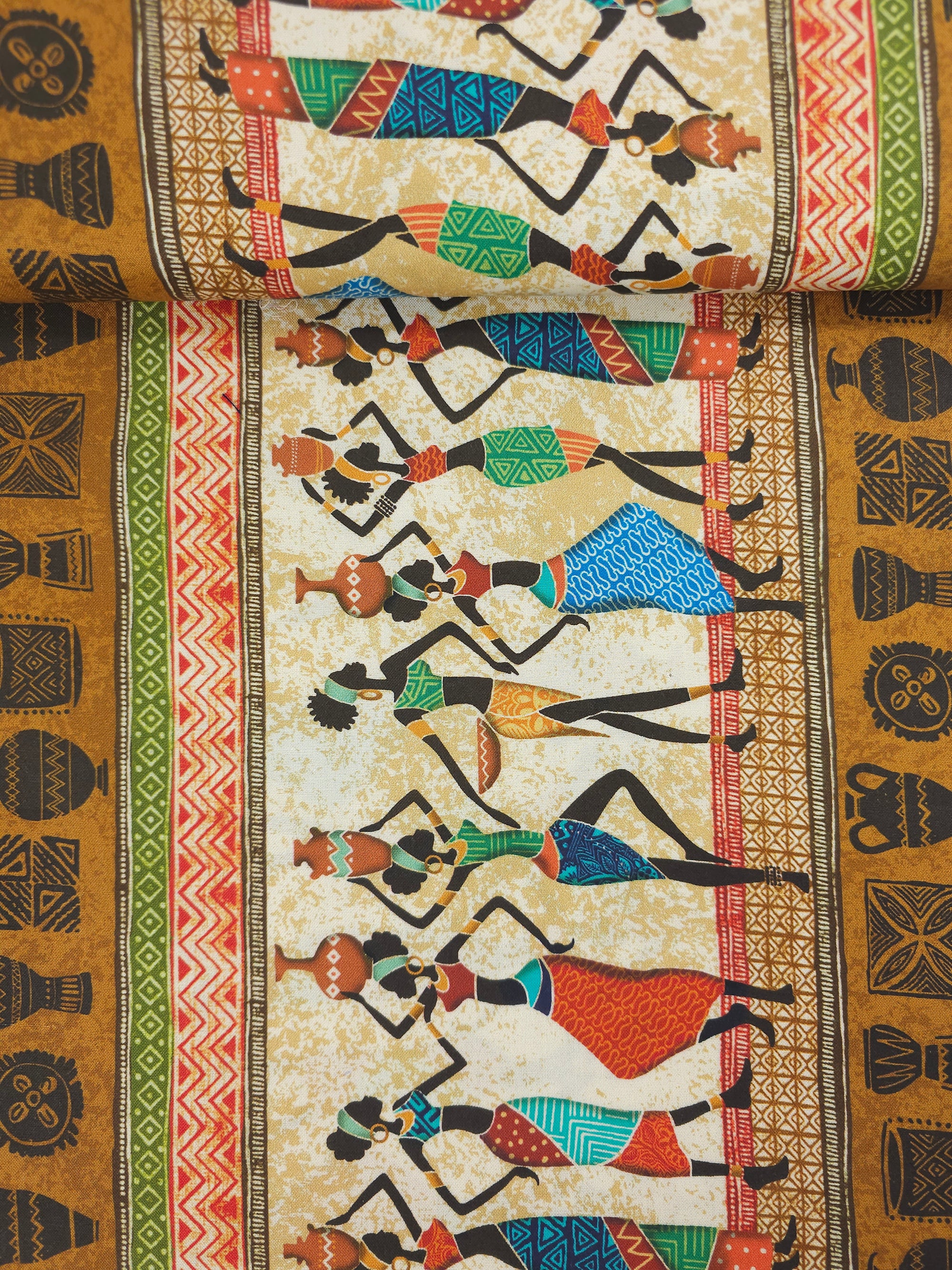 African Beauty Panel Stripe - Michael Miller