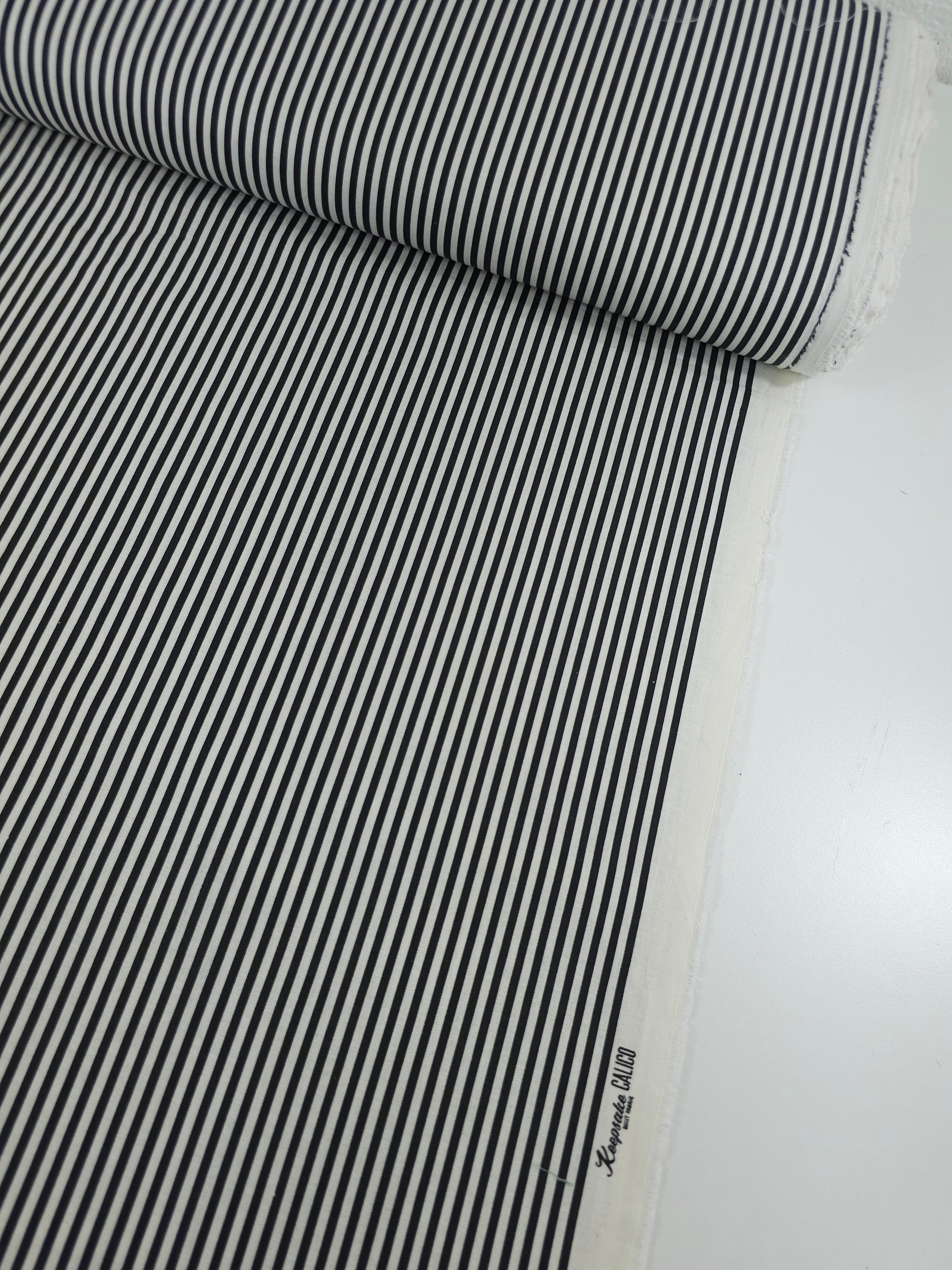 Black/White Stripe 100% Cotton