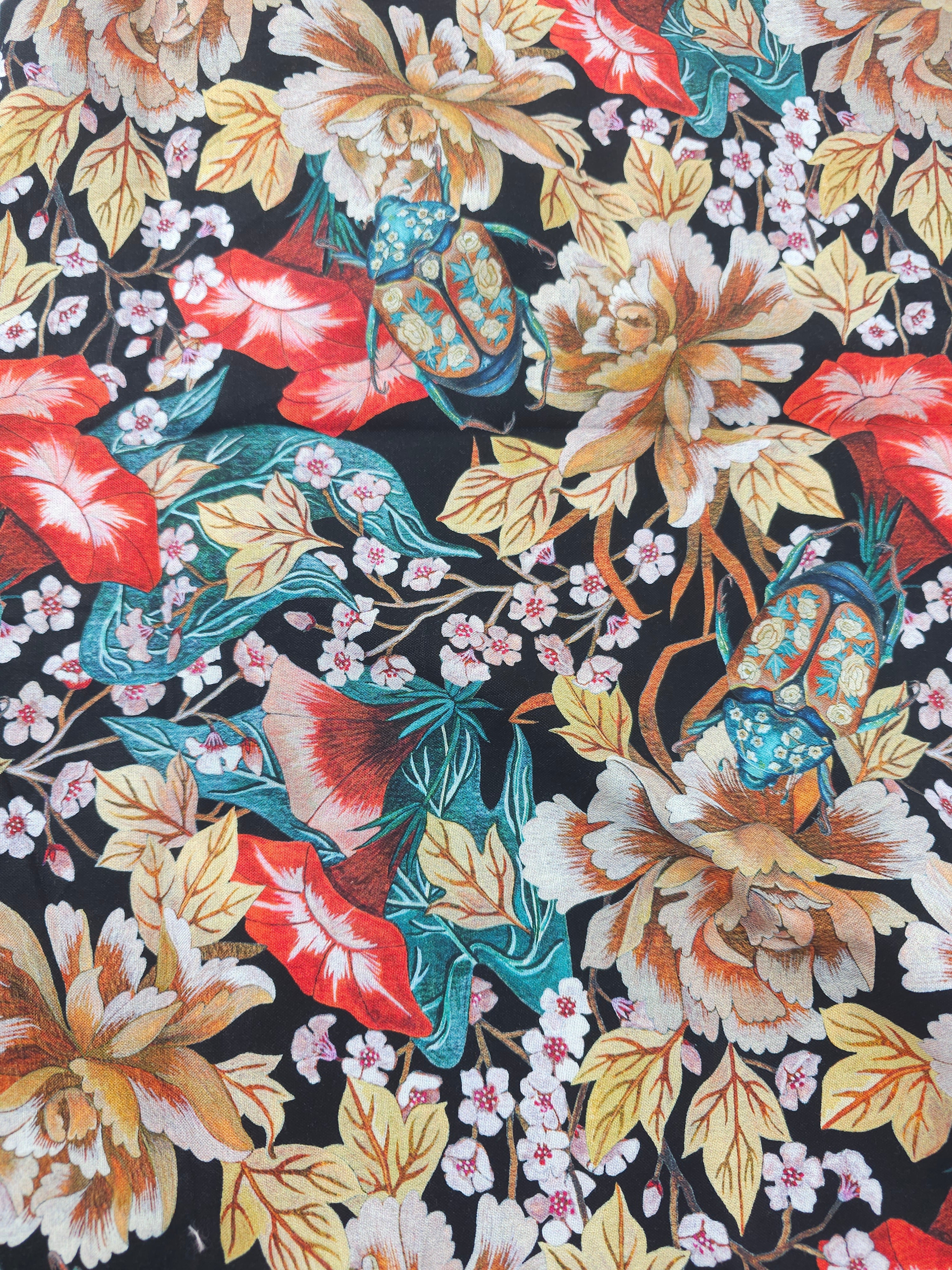 Beetle floral Cotton- 1.3m piece