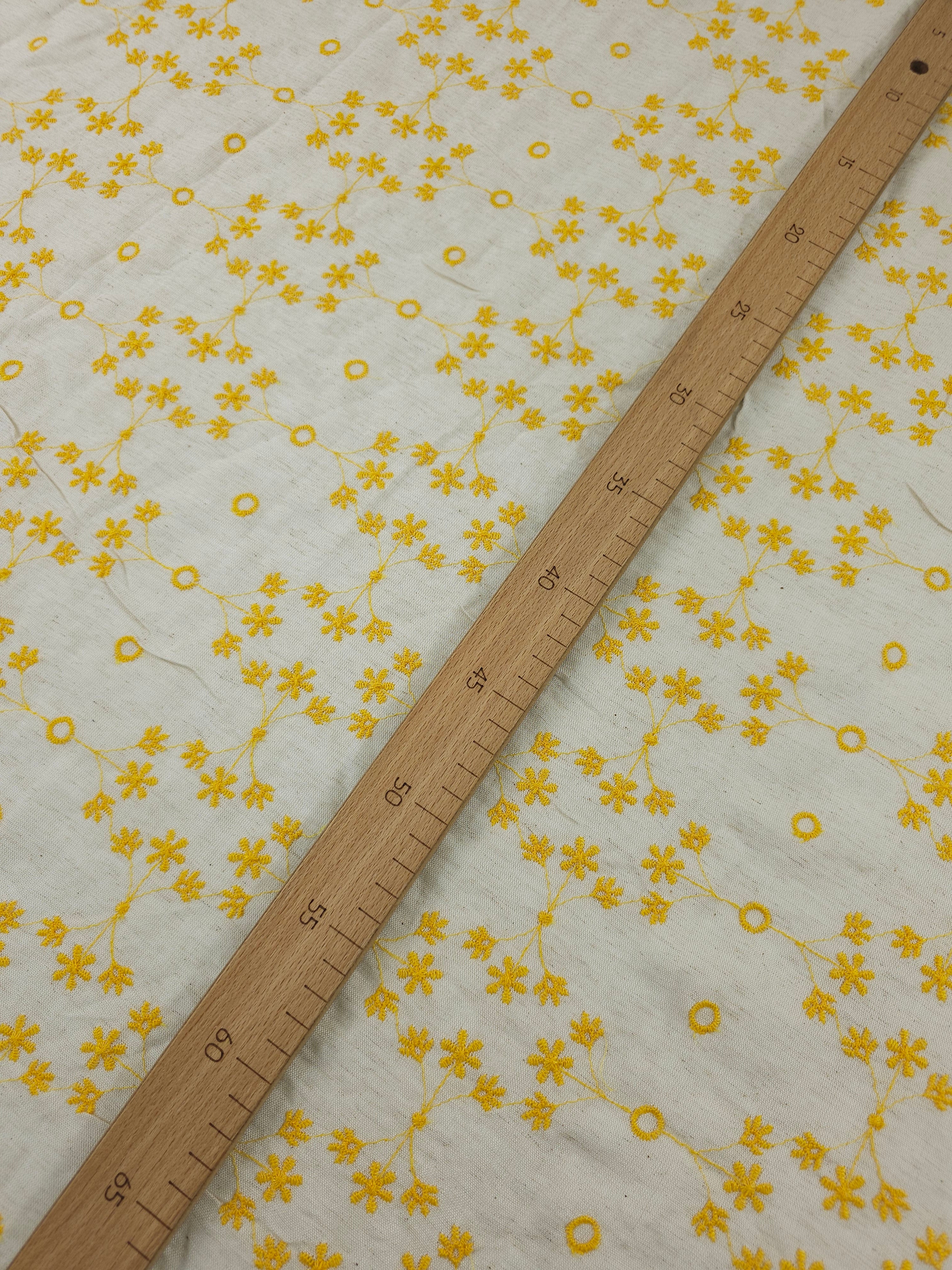 Marigold/Beige Tapestry Viscose Broderie Anglaise