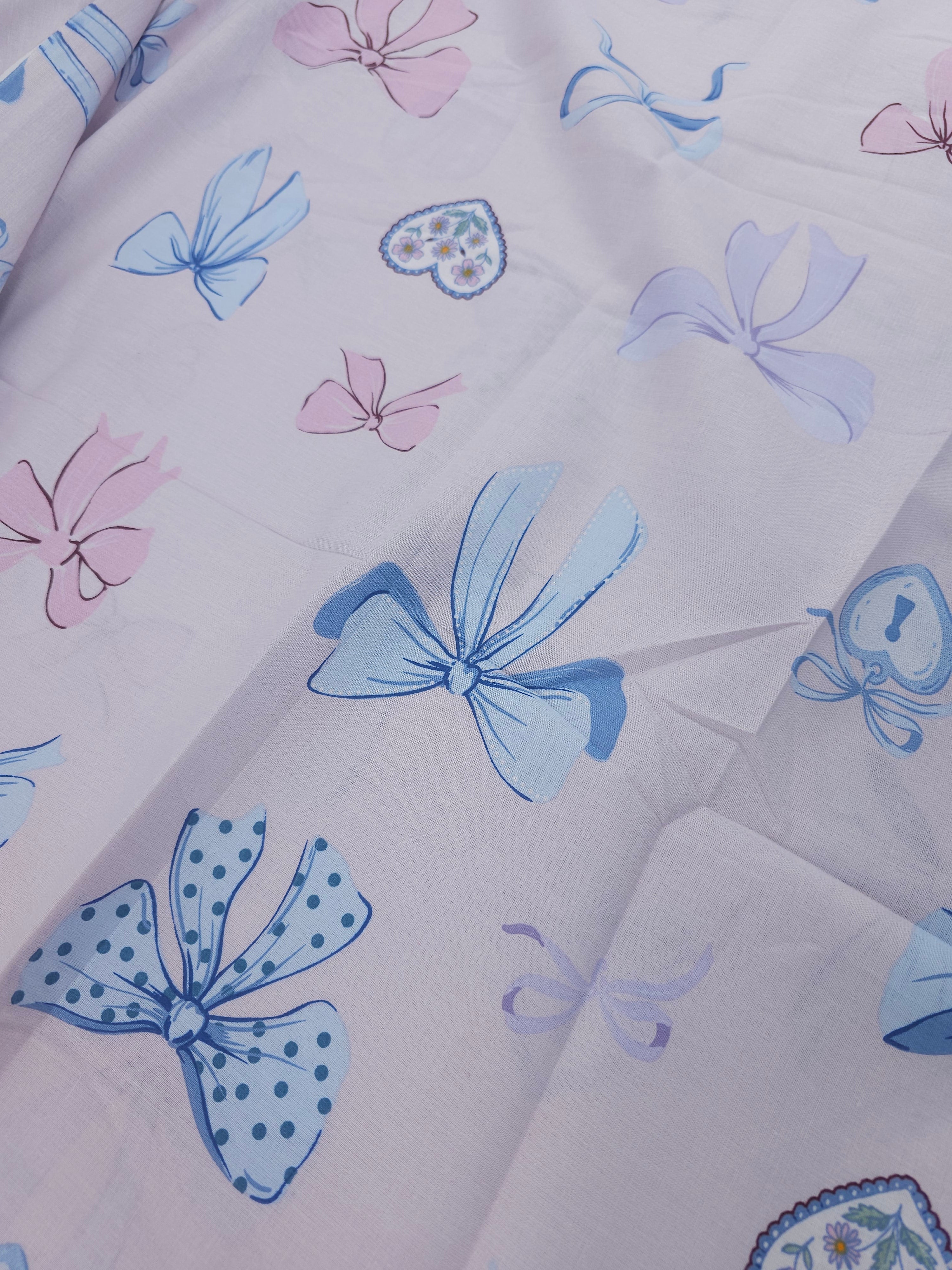 Pastel Bow Charm 100% Cotton 102” - Primark *EXTRA WIDE*