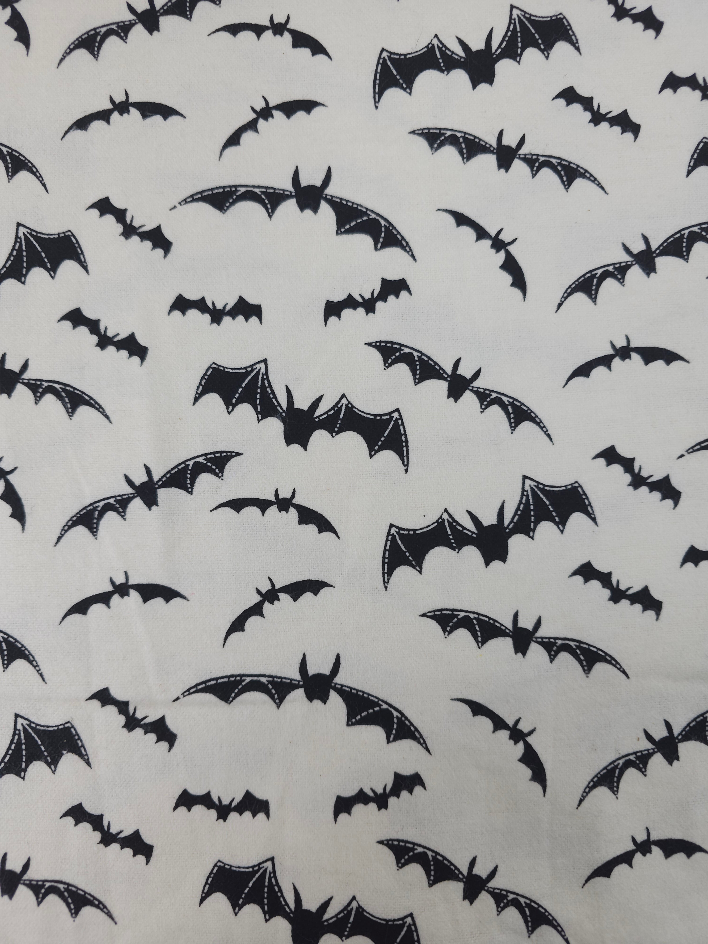 White/Black Bats Lightweight Flannel Cotton