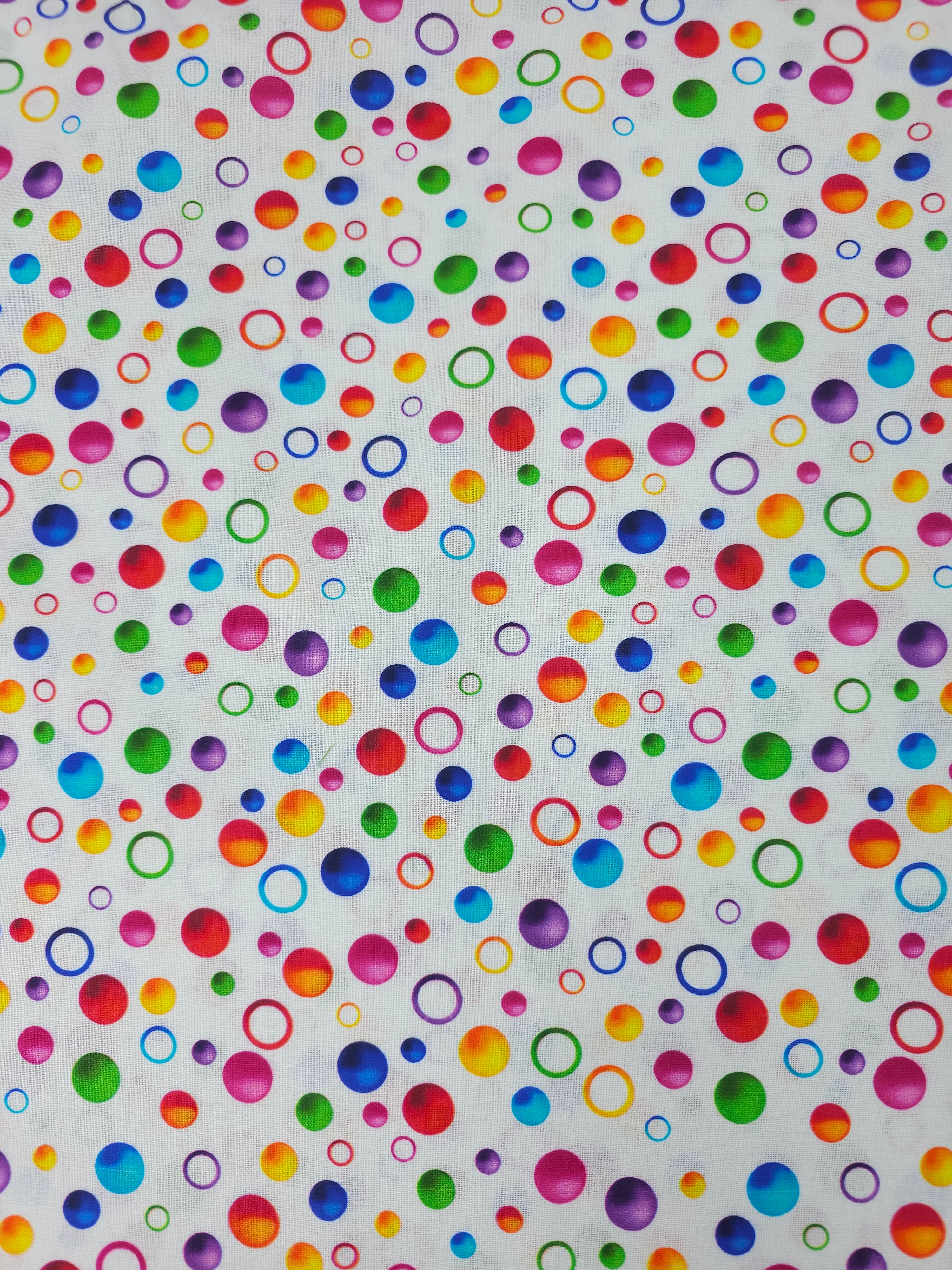 Multicolour White Bubble 100% Cotton - Joann