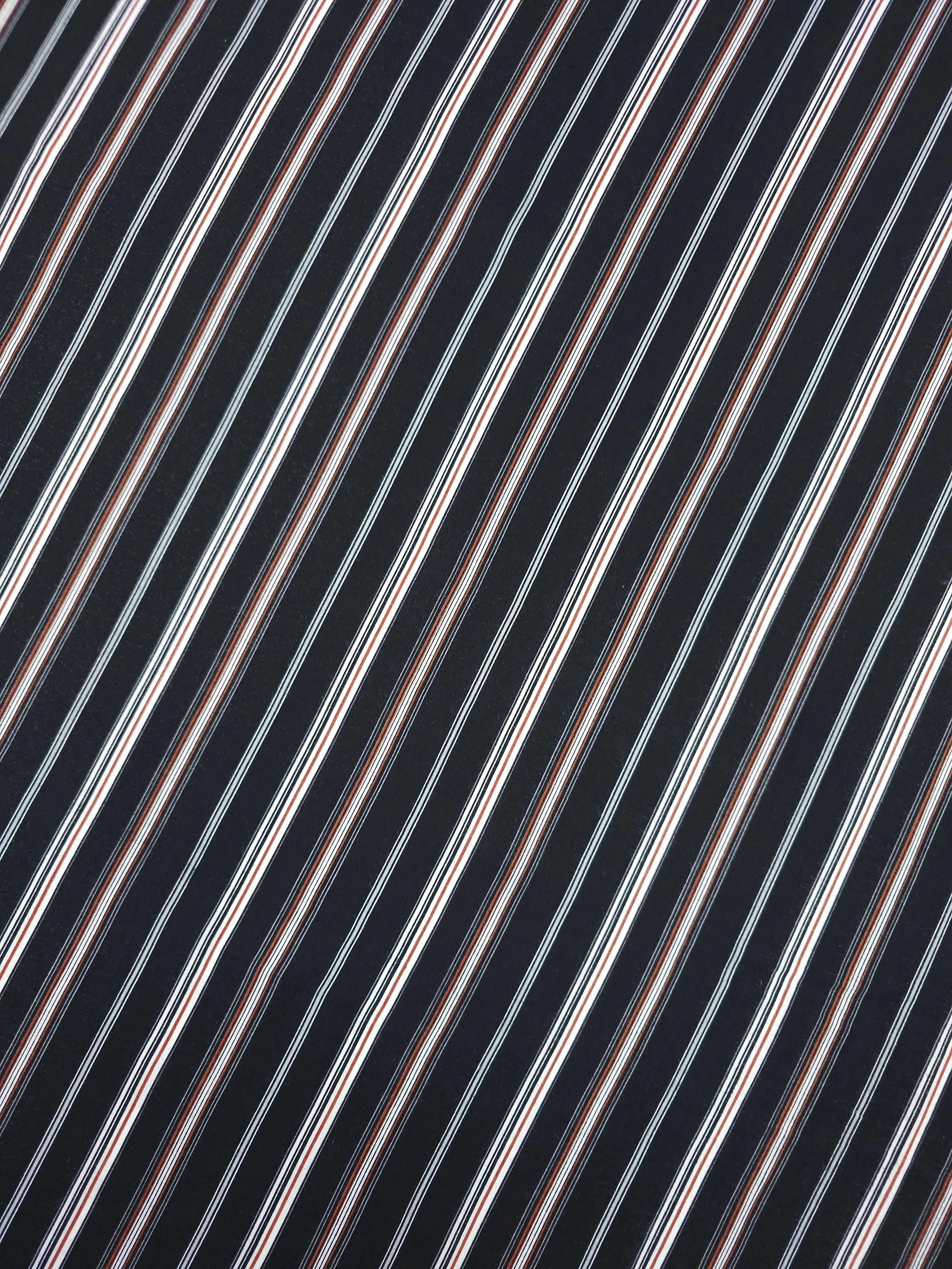 Black Irregular Stripe Viscose Challis