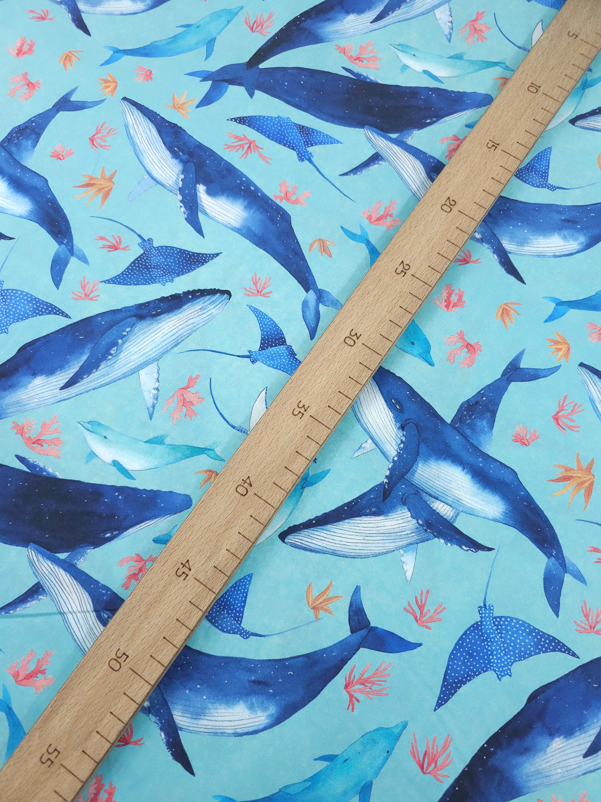 Blue Sea Animals 100% Cotton 57"