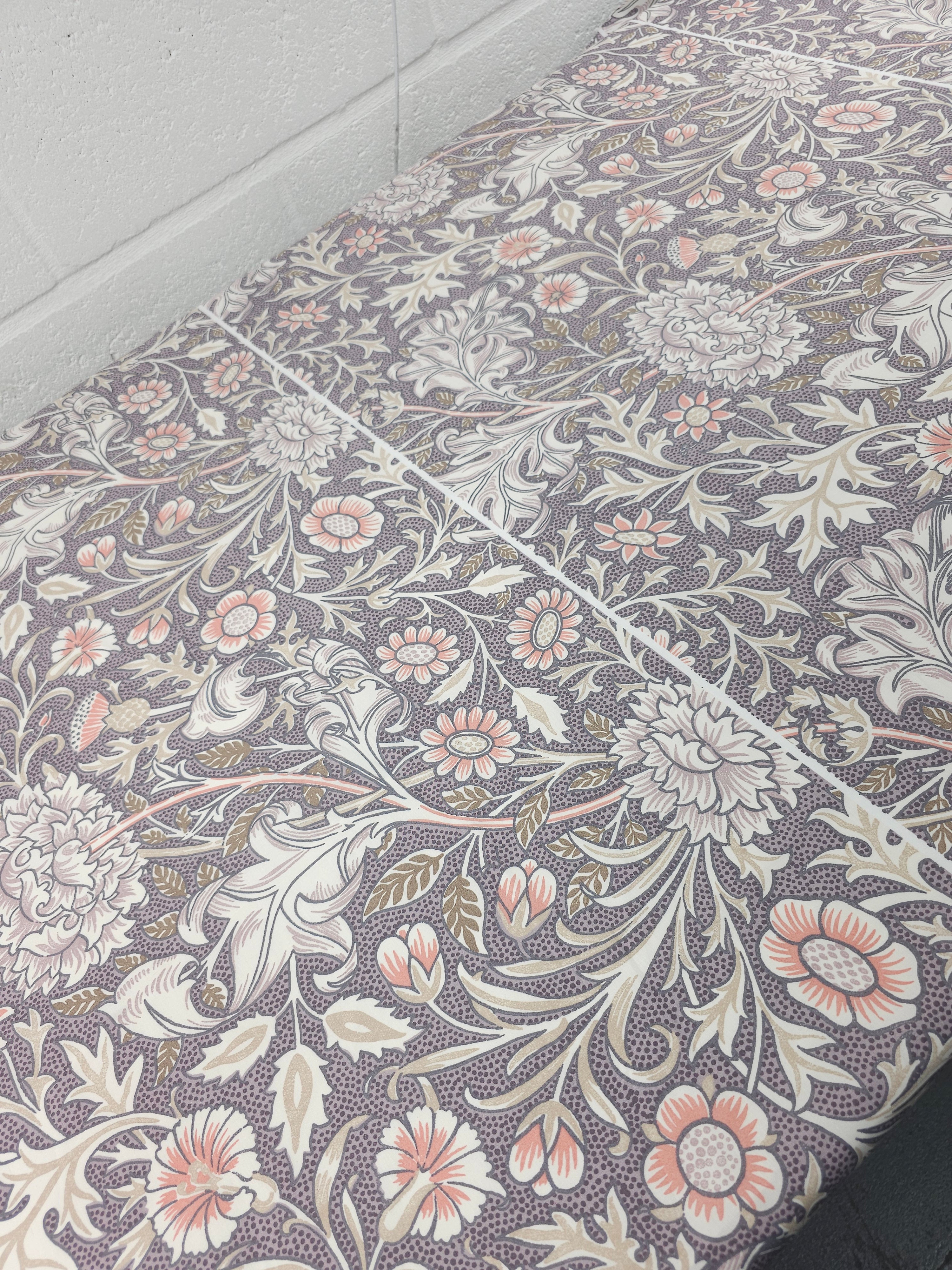 Grey/Peach Retro Floral 100% Cotton 88” - William Morris *EXTRA WIDE*