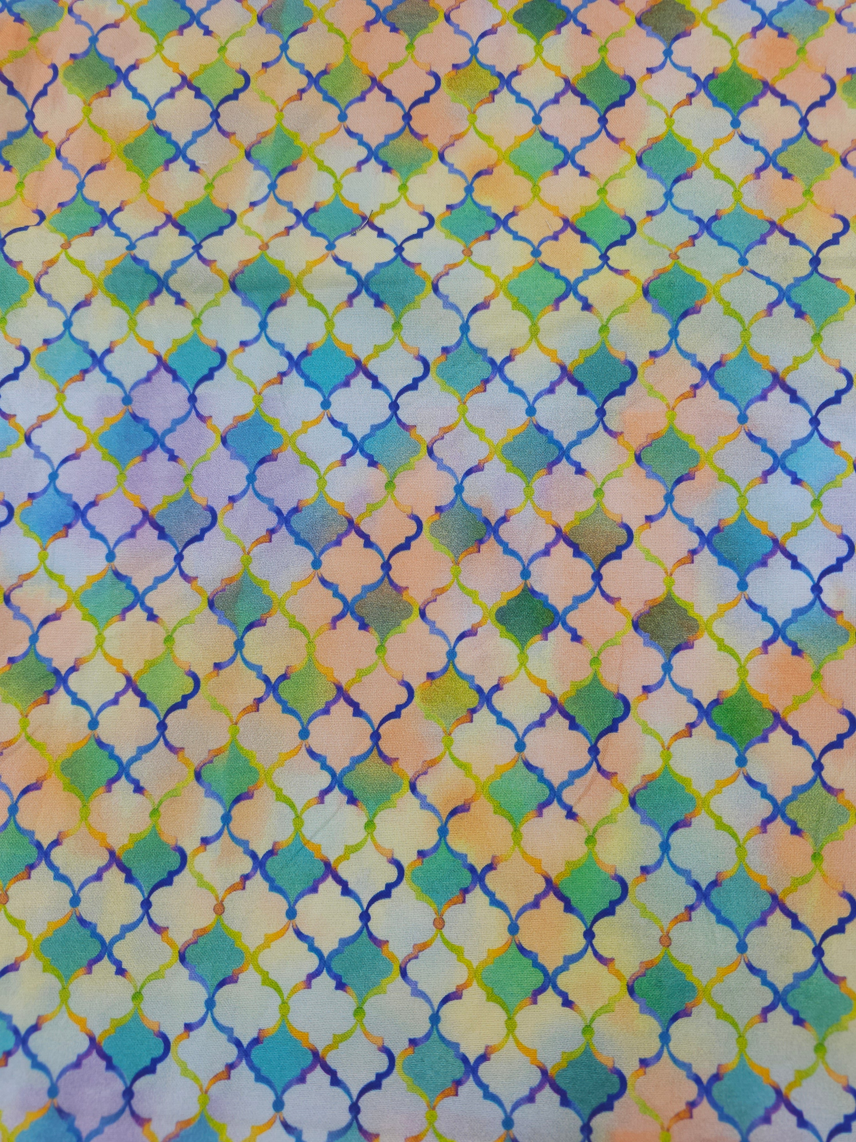 Colourful scales Cotton- 1m piece