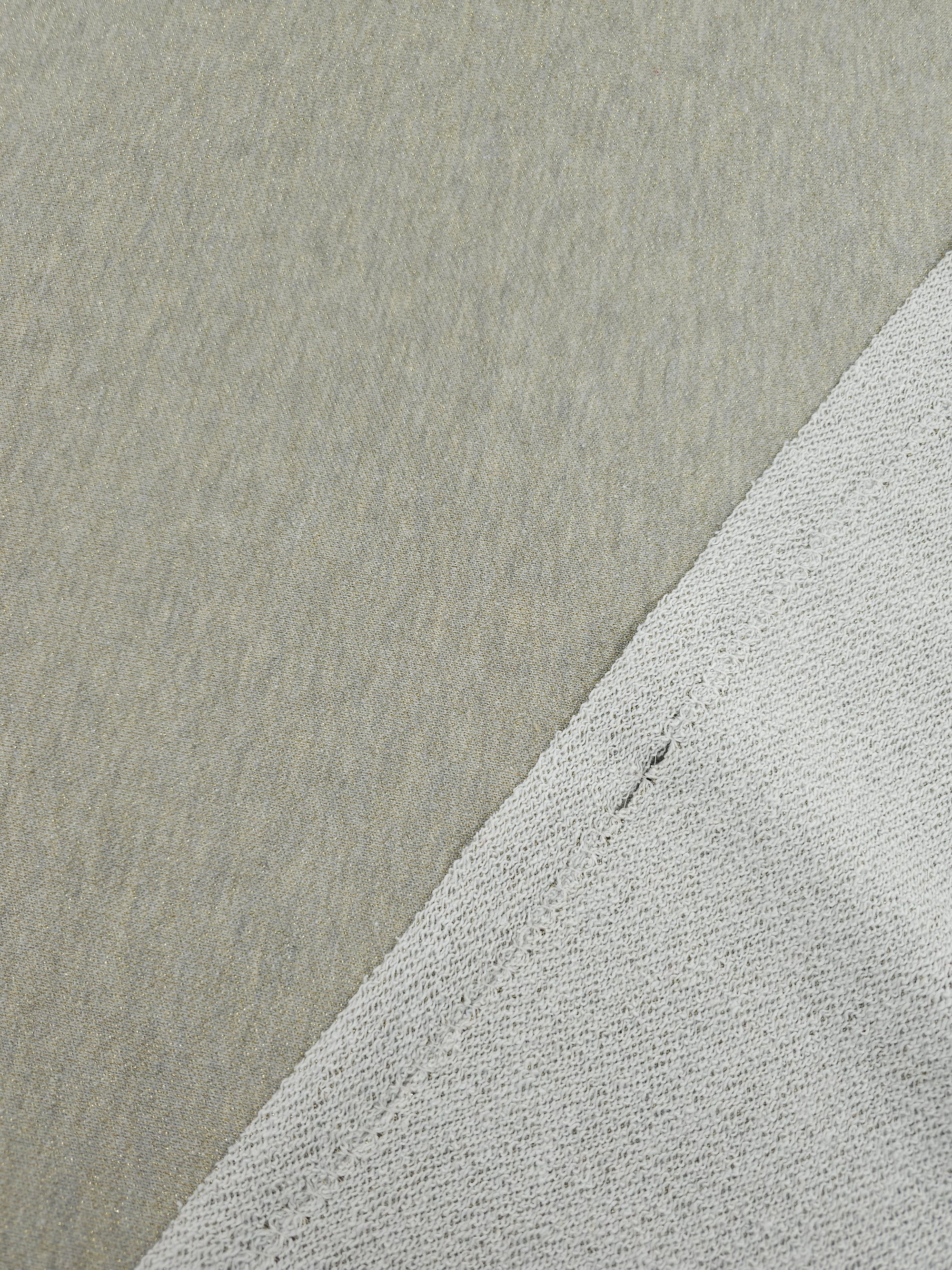 Greige/Gold Lurex Loopback Terry