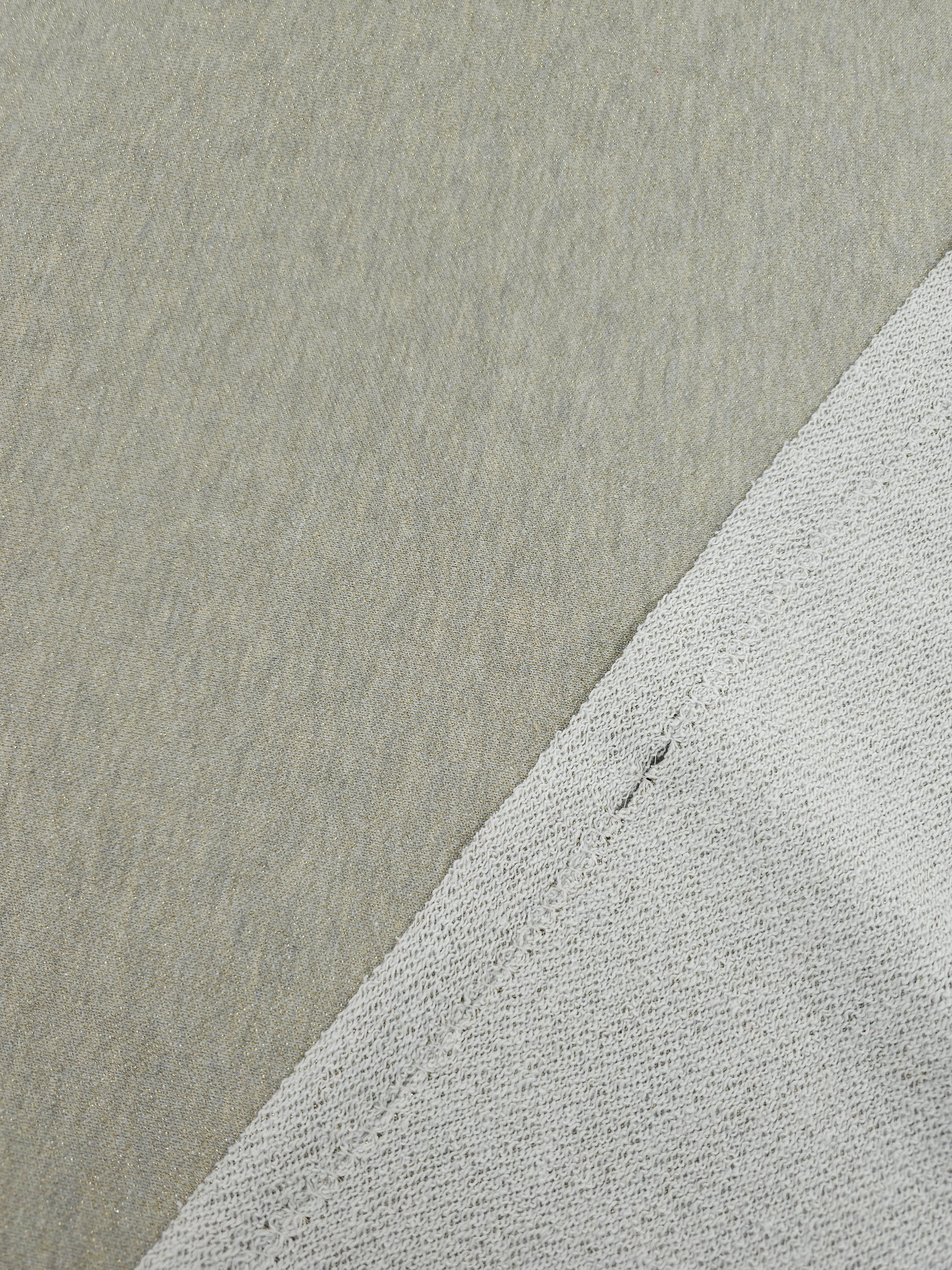 Greige/Gold Lurex Loopback Terry