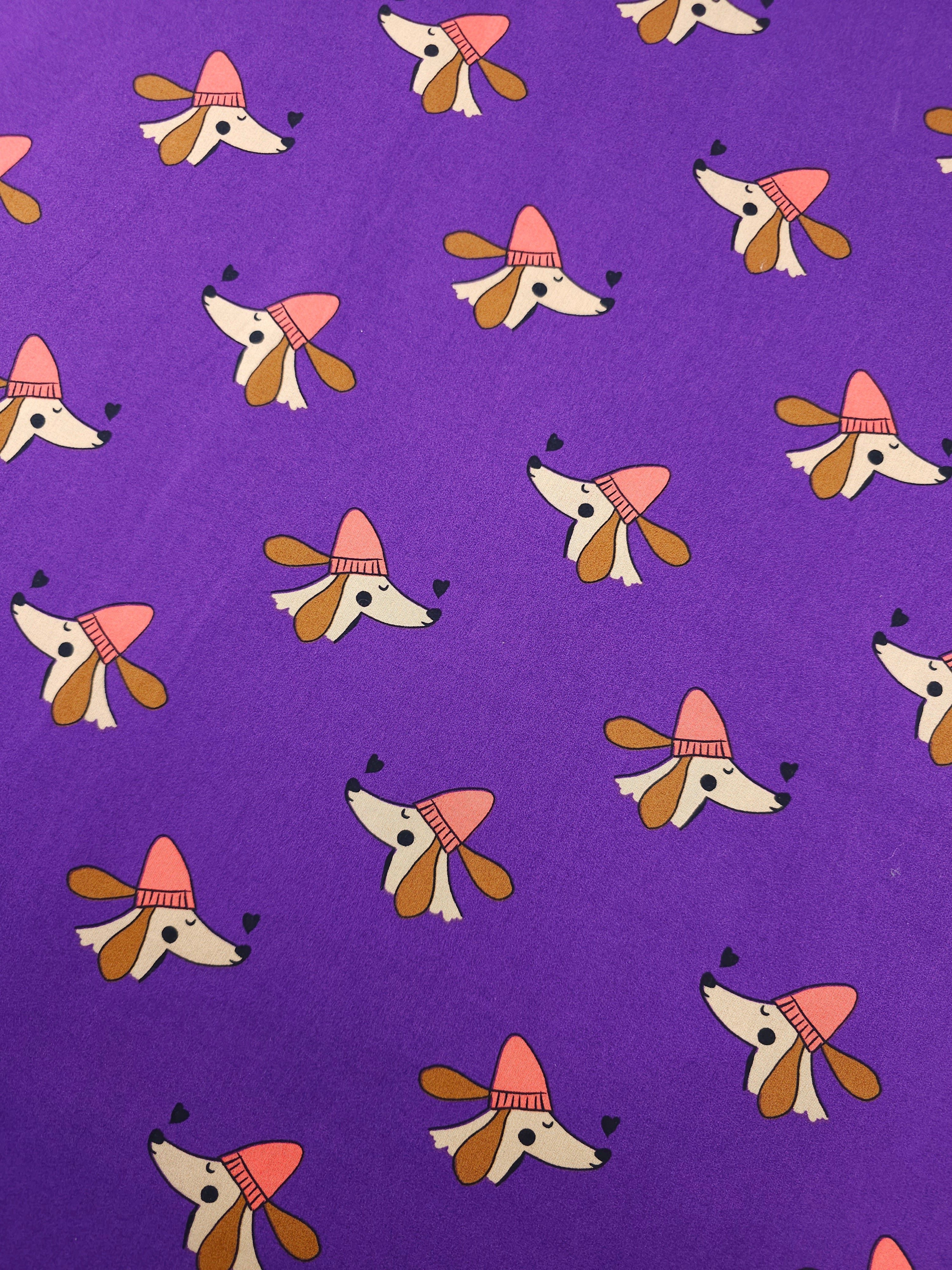 Purple Sausage Dog 100% Cotton 57"