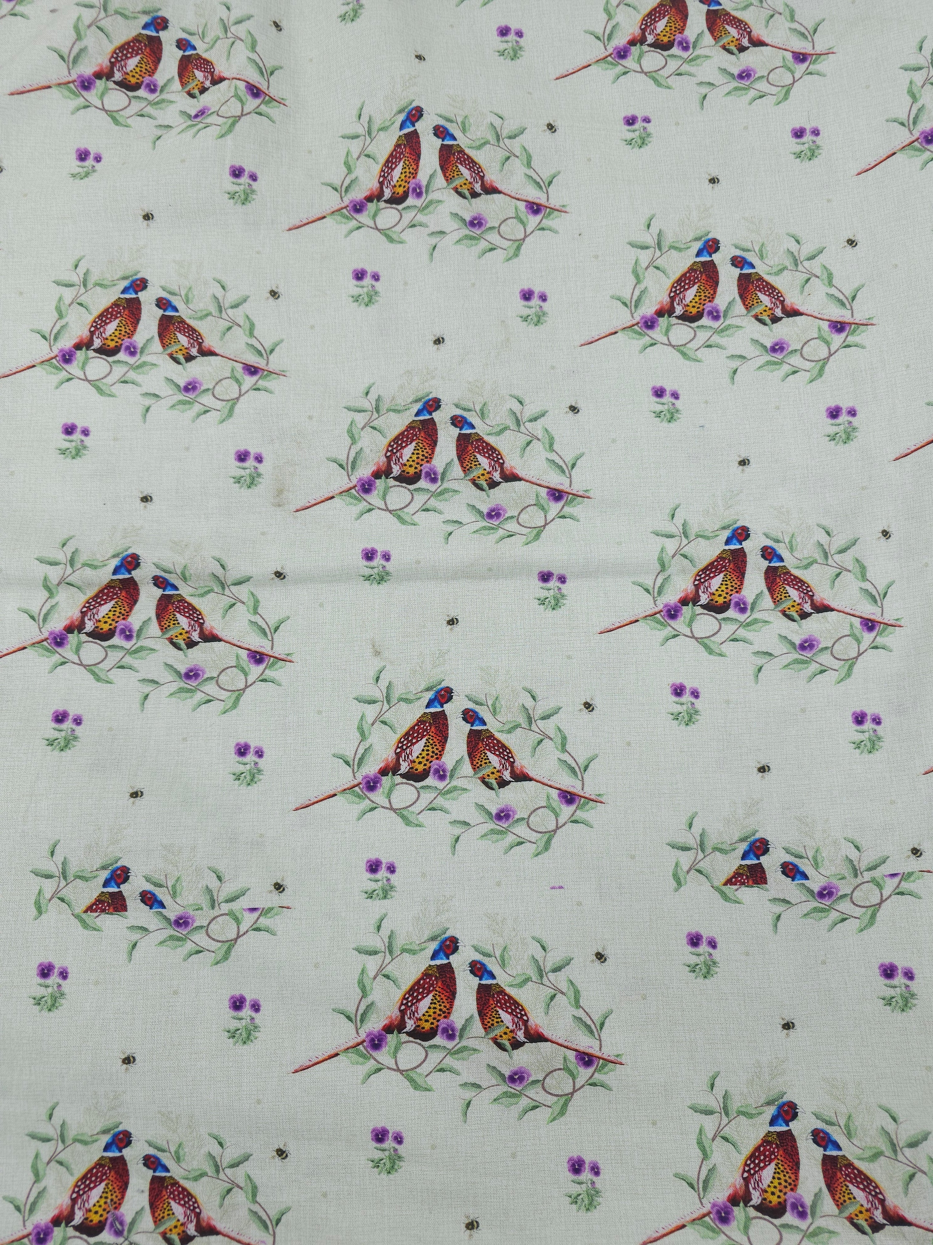 Pheasant floral Cotton- 2m piece