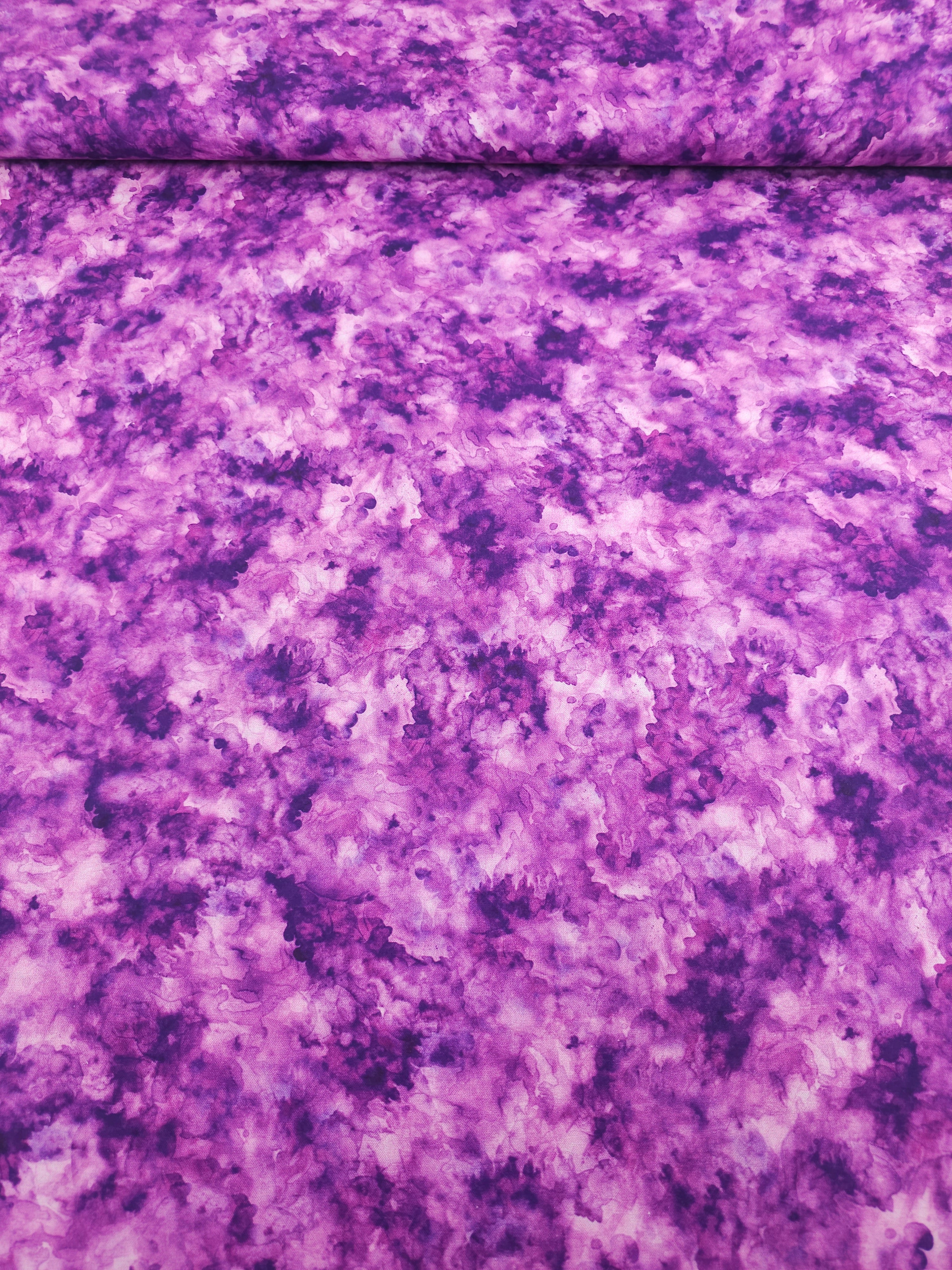 Warm Purple Iris Watercolour Smoke 100% Cotton