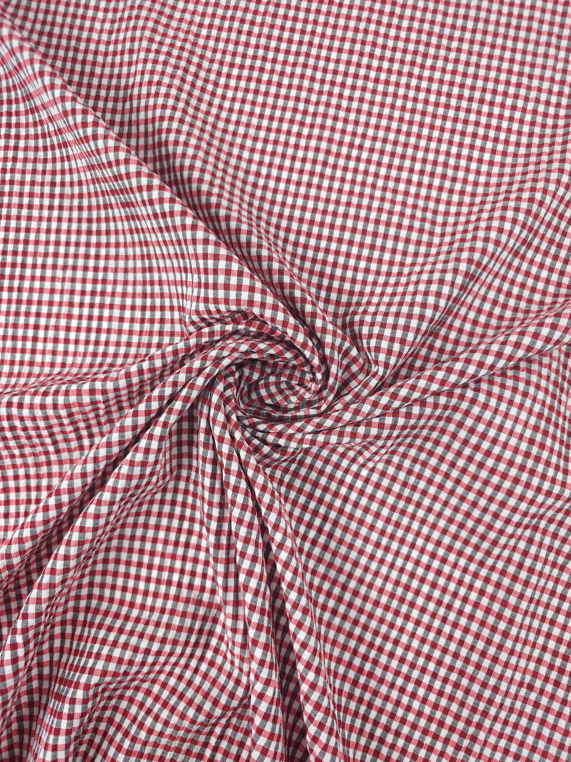 Red/Black Mini Gingham Poly Cotton