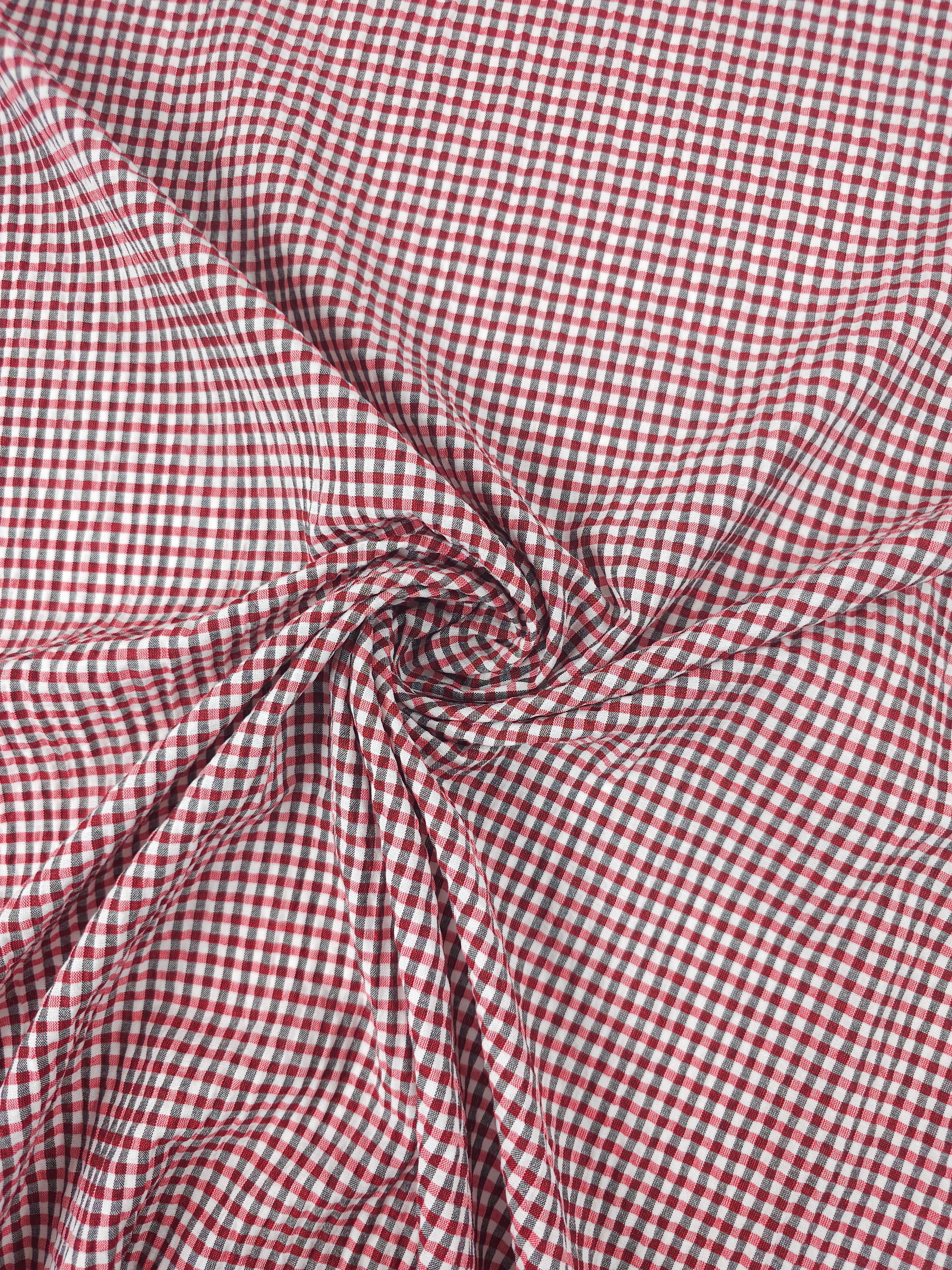Red/Black Mini Gingham Poly Cotton