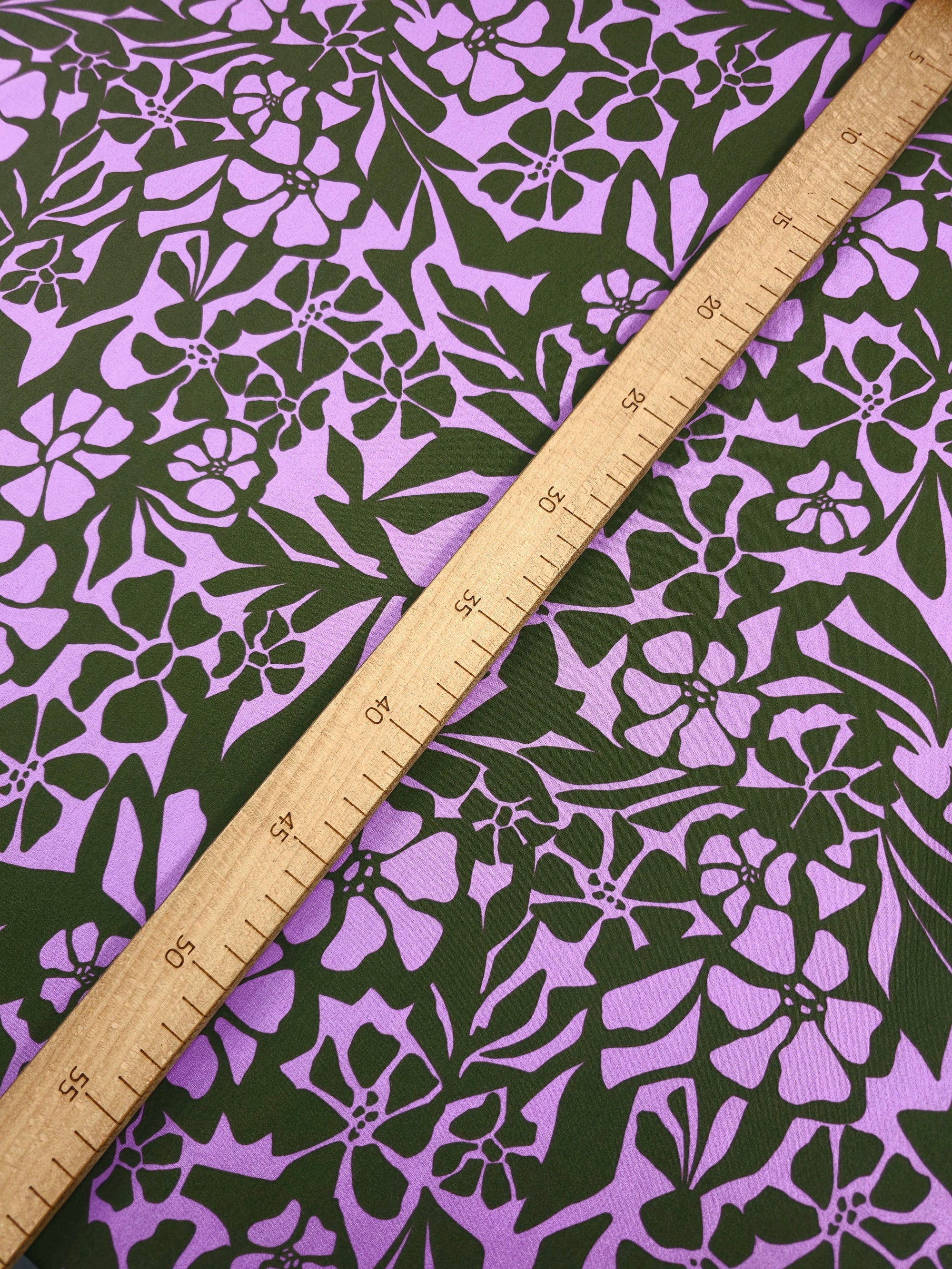 Purple/Forest Green Floral Groove Cotton Viscose
