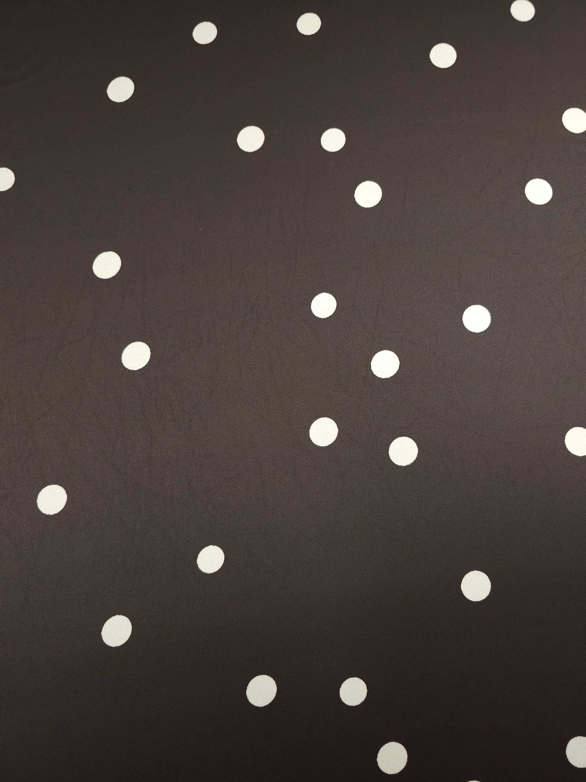 Dark Brown/Off-White Small Polka Dot Poly