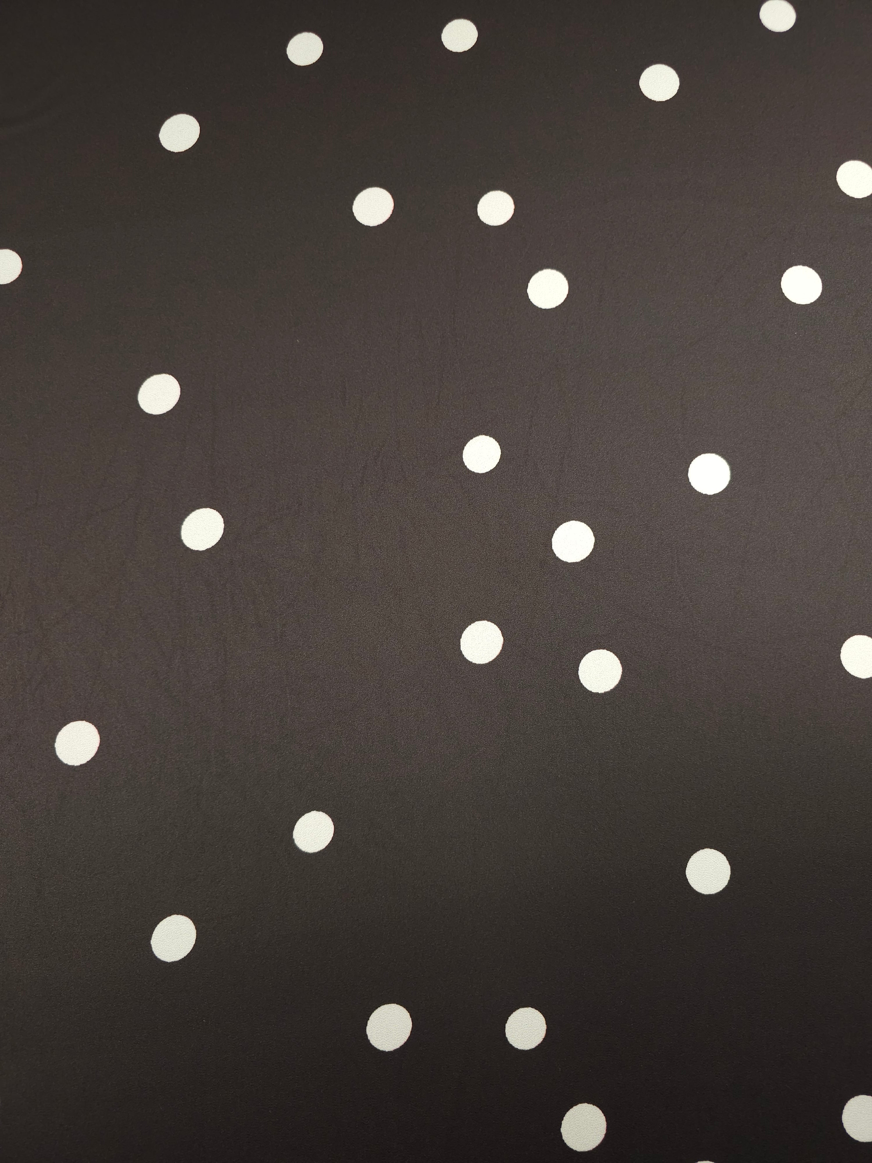 Dark Brown/Off-White Small Polka Dot Poly