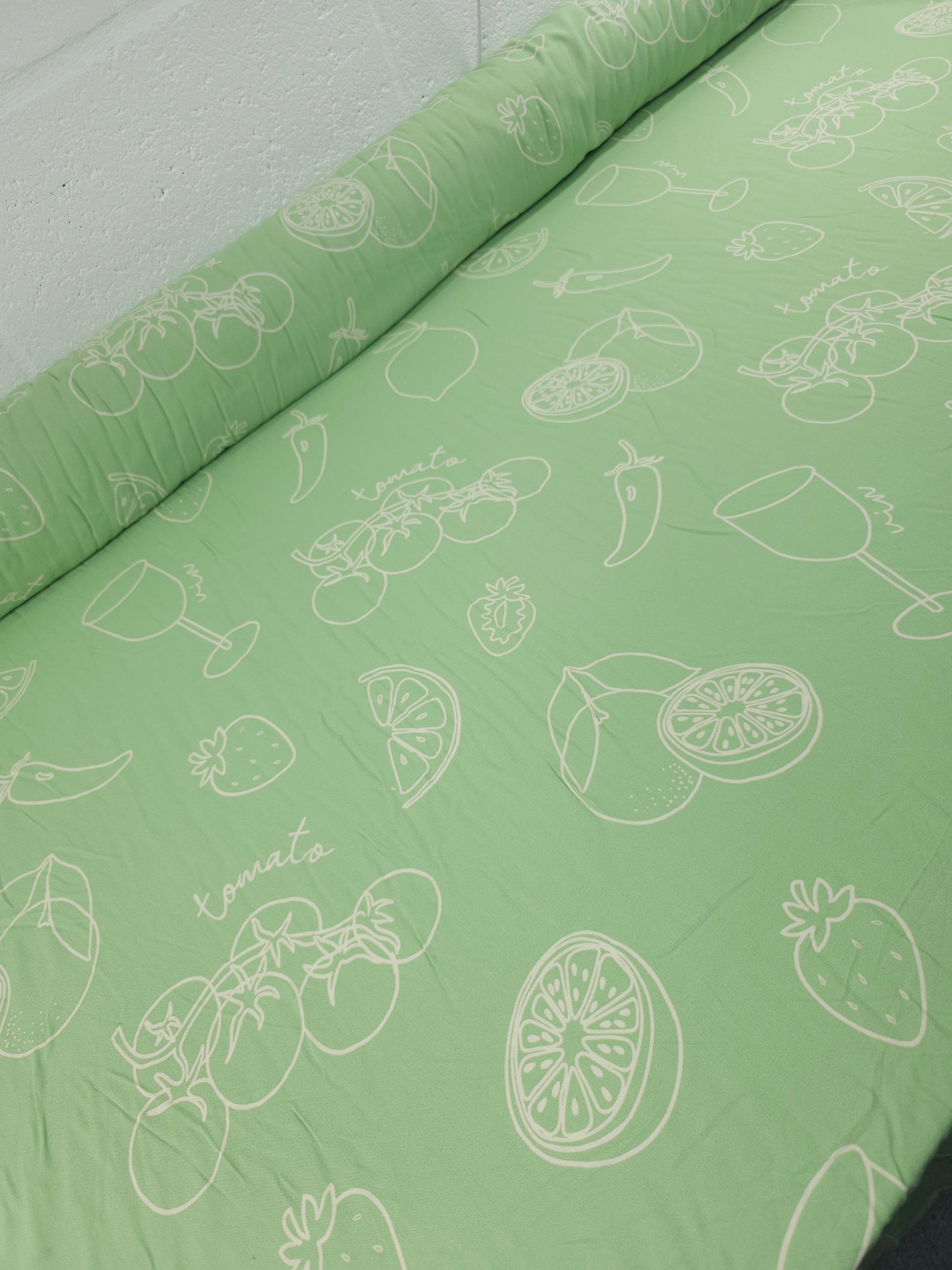 Minty Sage Fruit Cocktail Viscose Challis