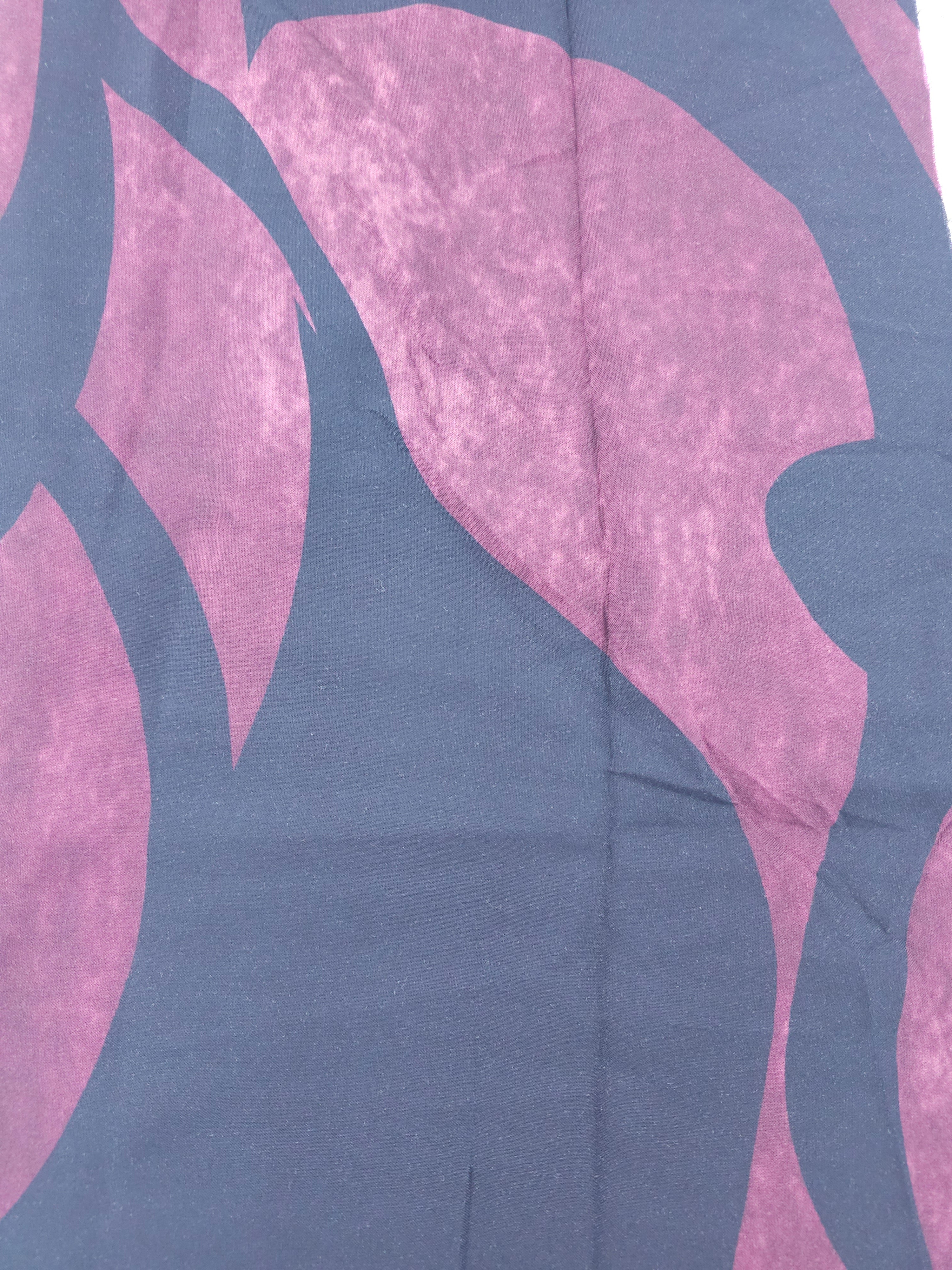 Burgandy shapes on black Viscose- 1.3m piece