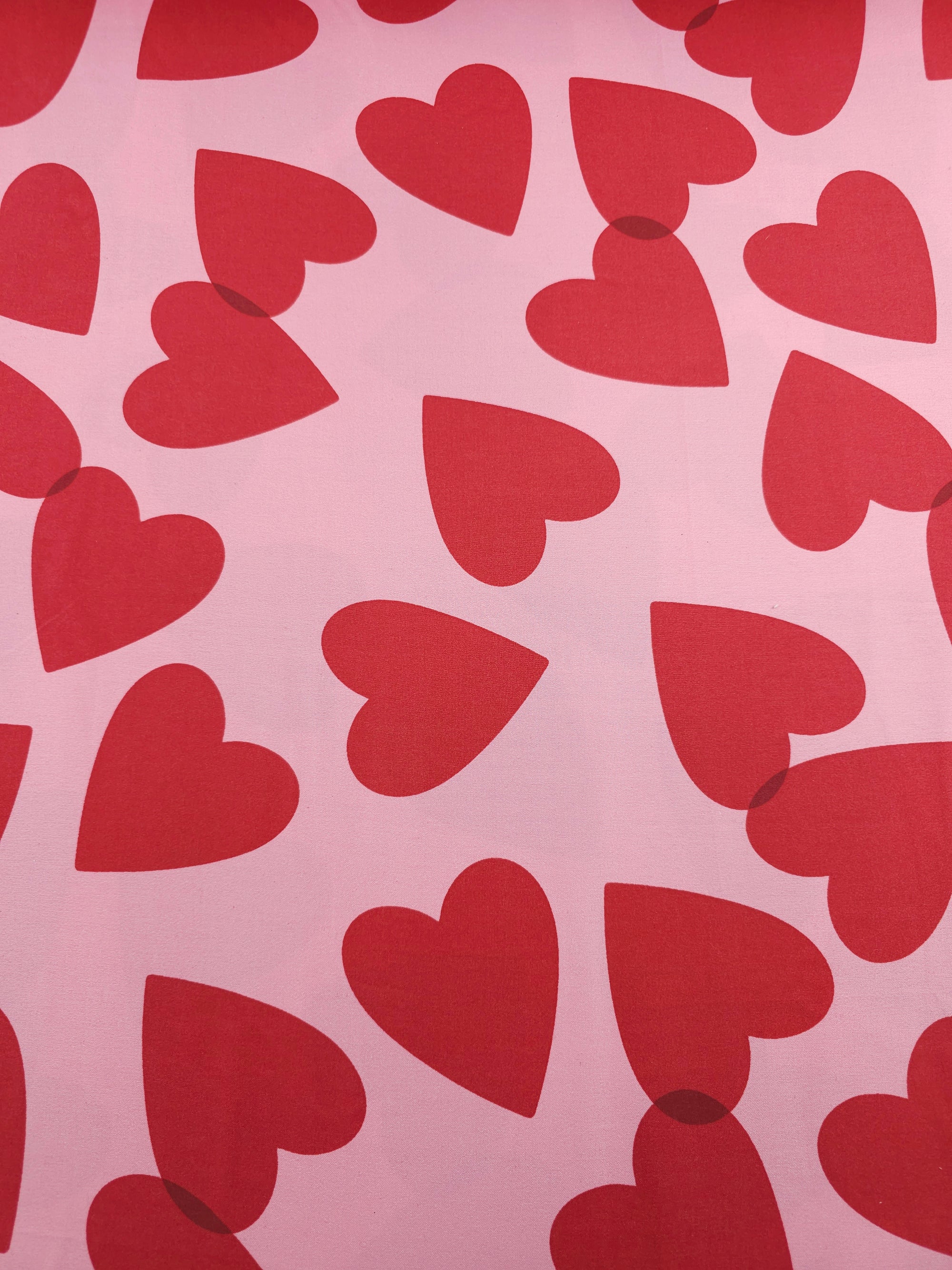 Pink/Red Floating Hearts 100% Cotton 98" *EXTRA WIDE*