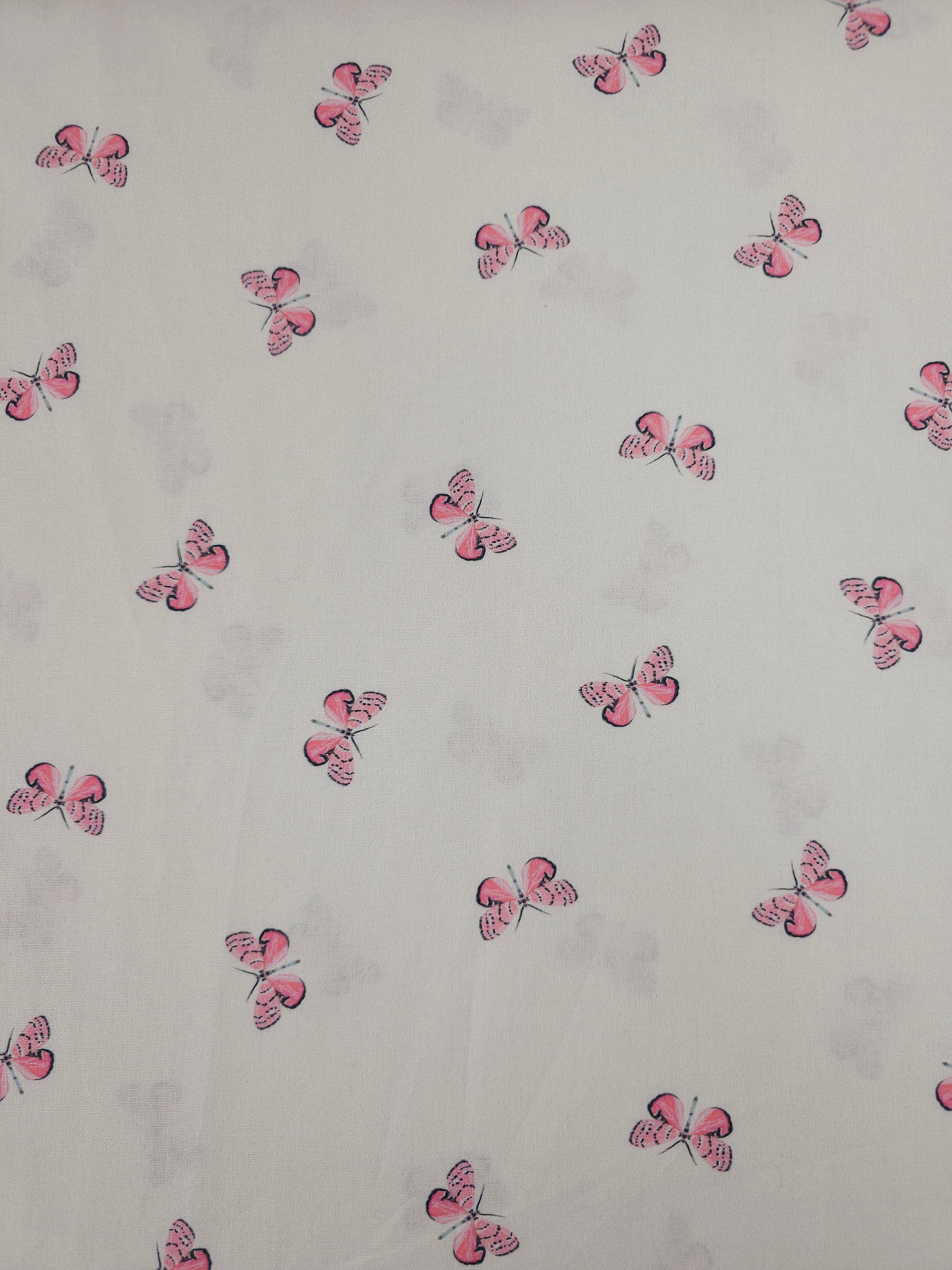 Pale Pink Butterflies 100% Cotton - Michael Miller